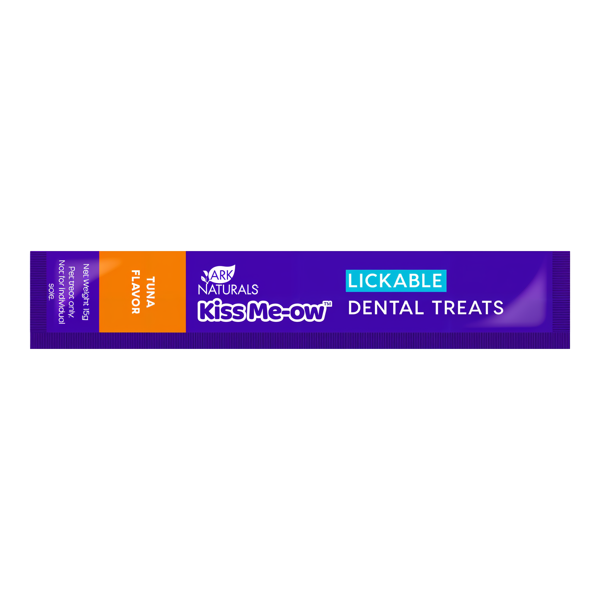 Single tuna flavor lickable dental treat tube
