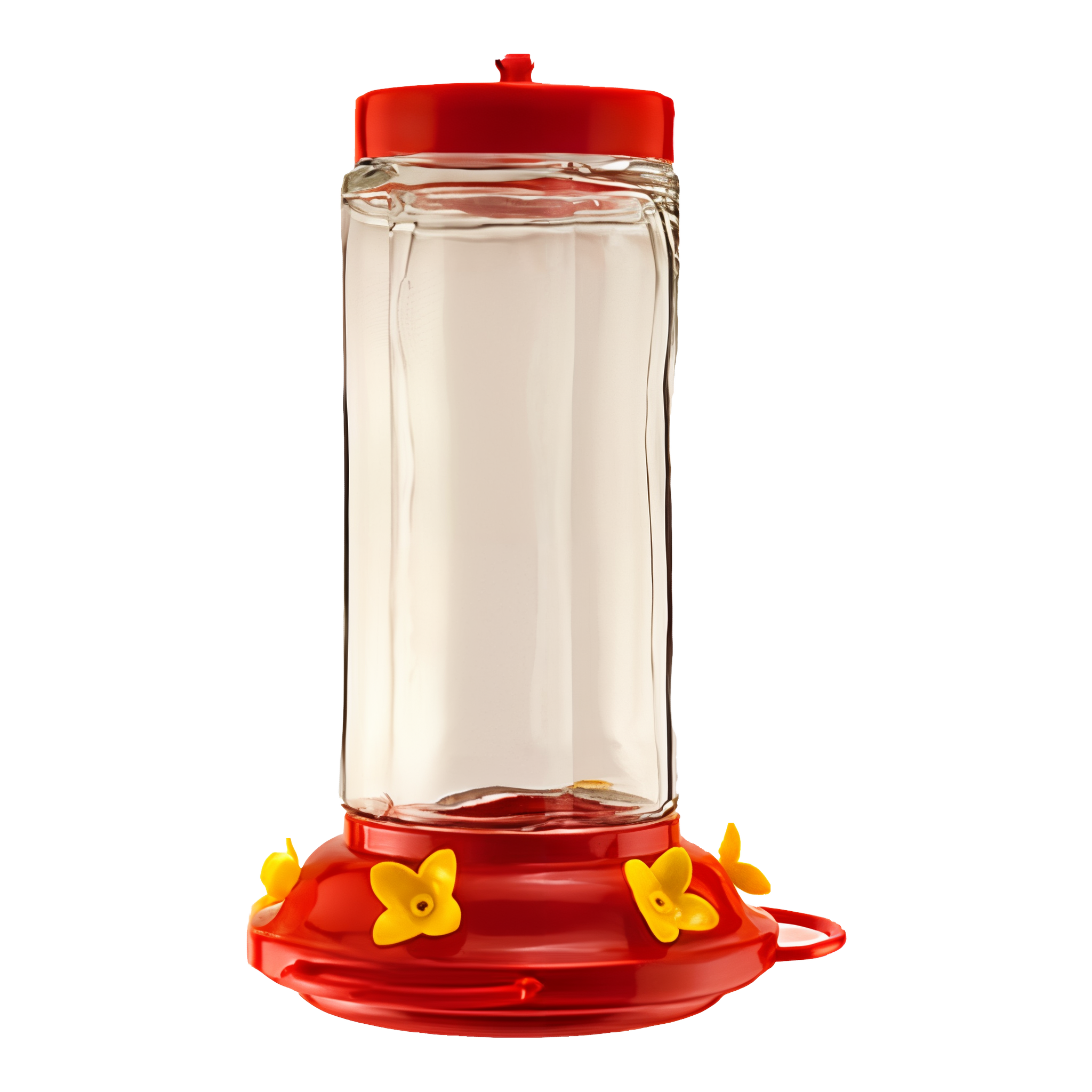 Audubon Red & Clear Glass Swirl Hummingbird Feeder