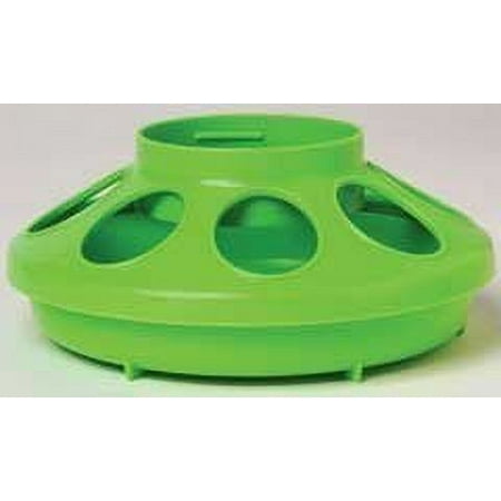 Little Giant Farm & Ag plastic feeder base, green color, one quart capacity.