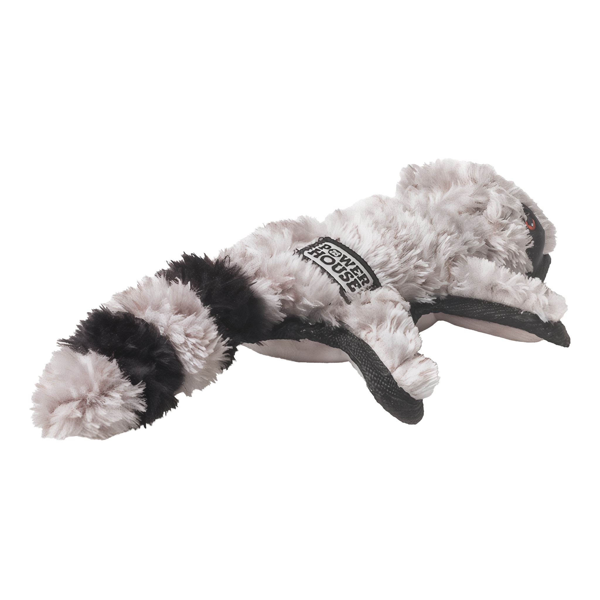 Large raccoon plush toy with reinforced stitching