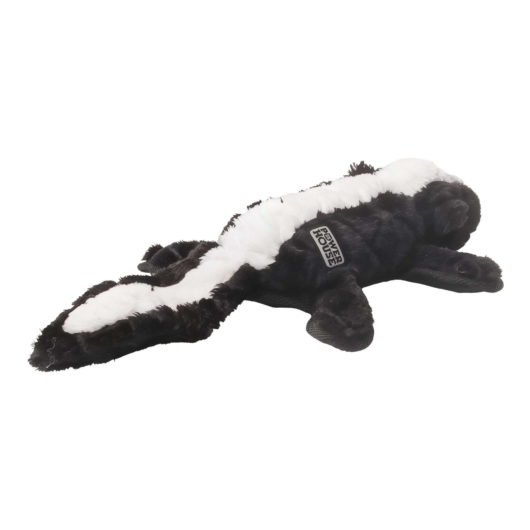 Large skunk plush toy showing ballistic backing