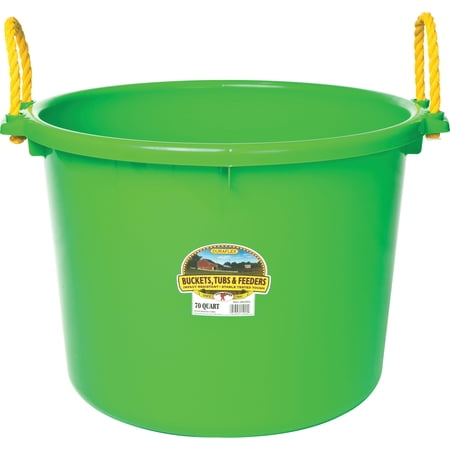 Lime green Little Giant 70 quart muck tub with handles.