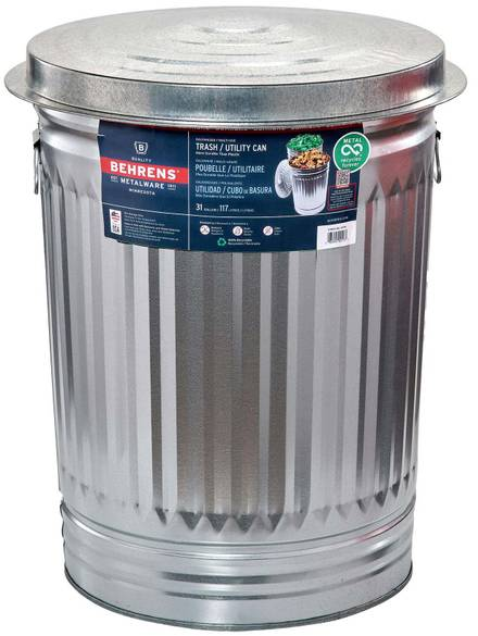 Behrens Steel Trash Can