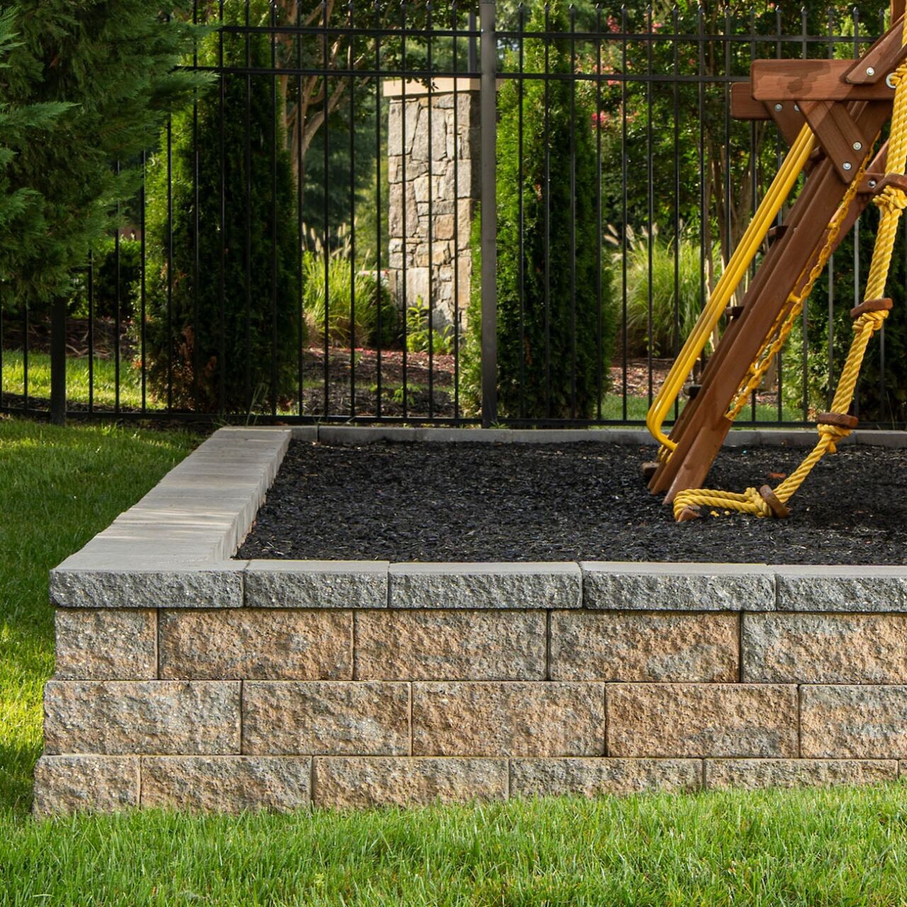 Belgard Terrace Wall garden wall bordering a planting bed