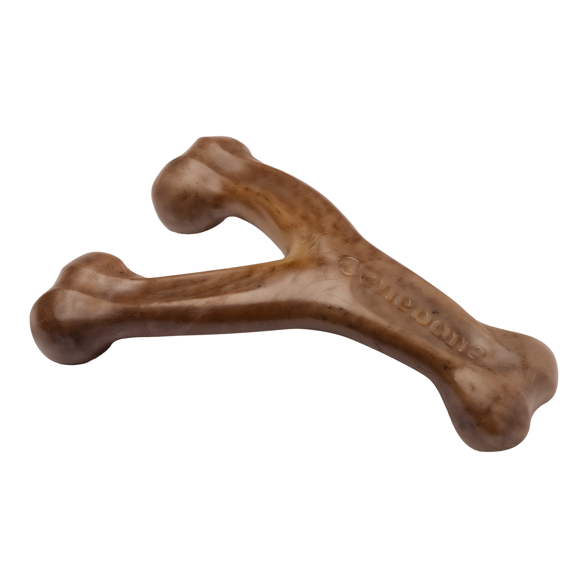 Benebone Wishbone durable dog chew toy, giant bacon