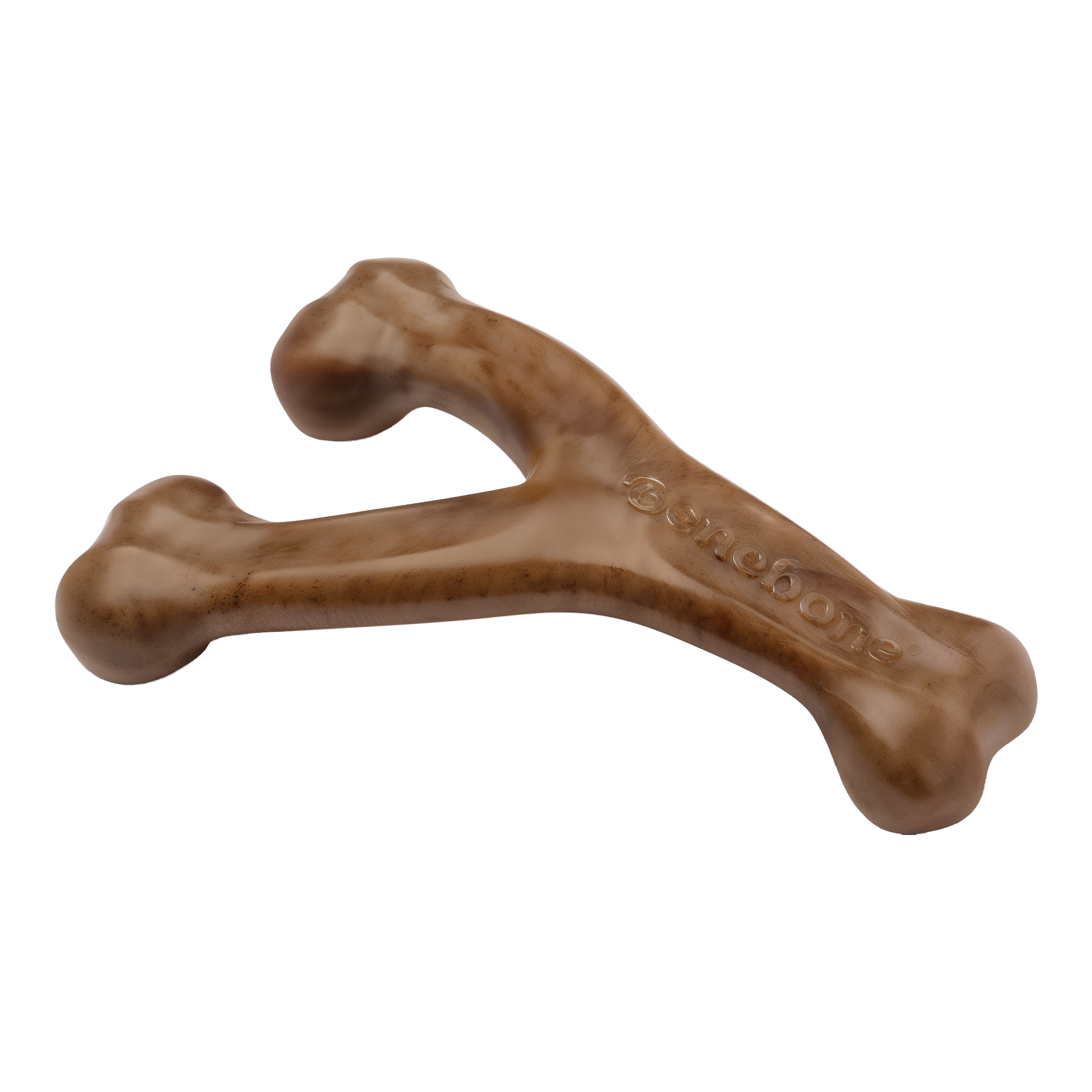 Benebone Wishbone durable dog chew toy, large bacon