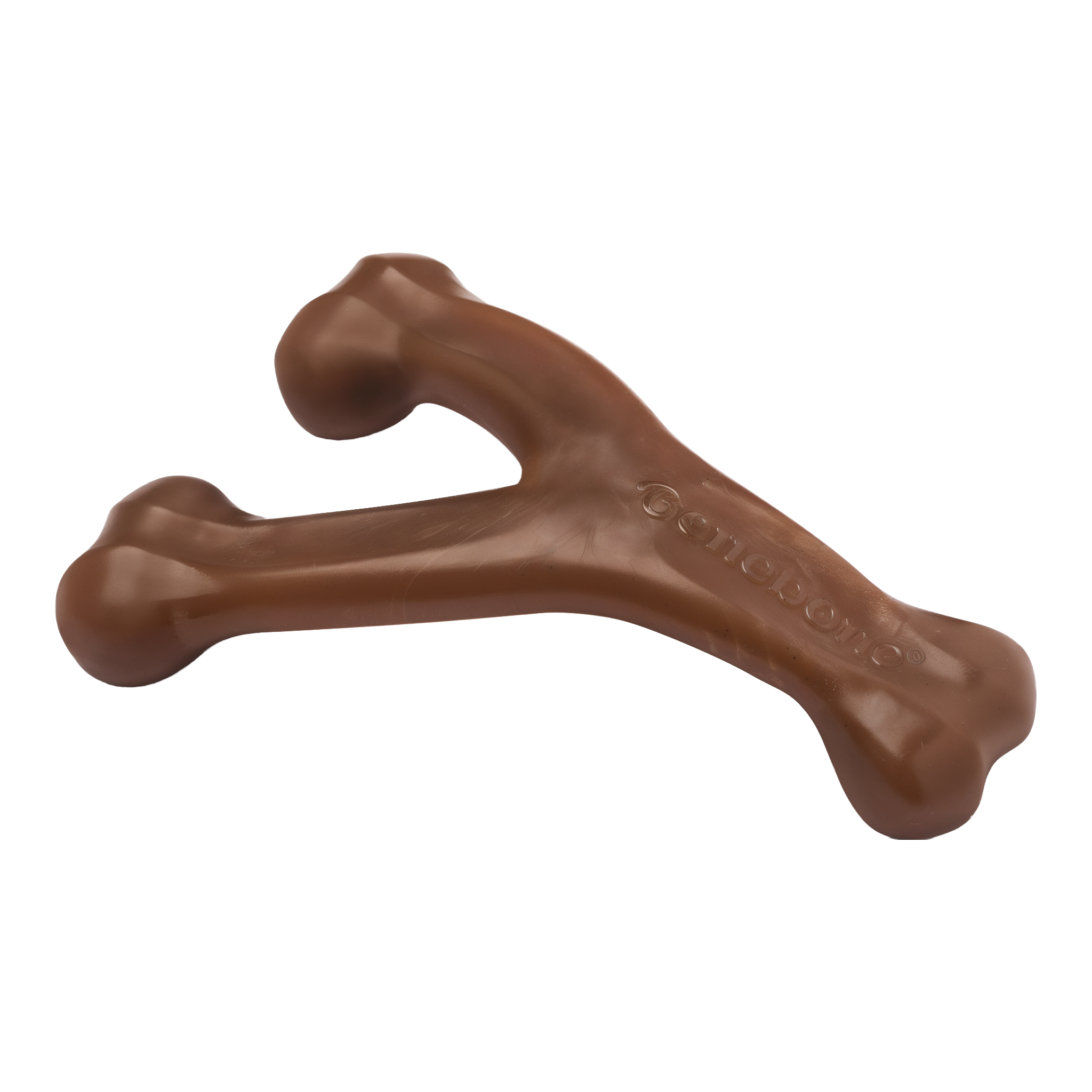 Benebone Wishbone durable dog chew toy, medium peanut butter