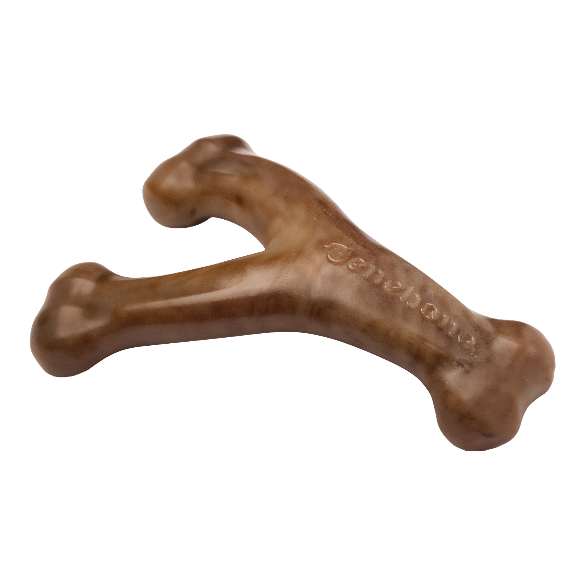 Benebone Wishbone durable dog chew toy, small bacon