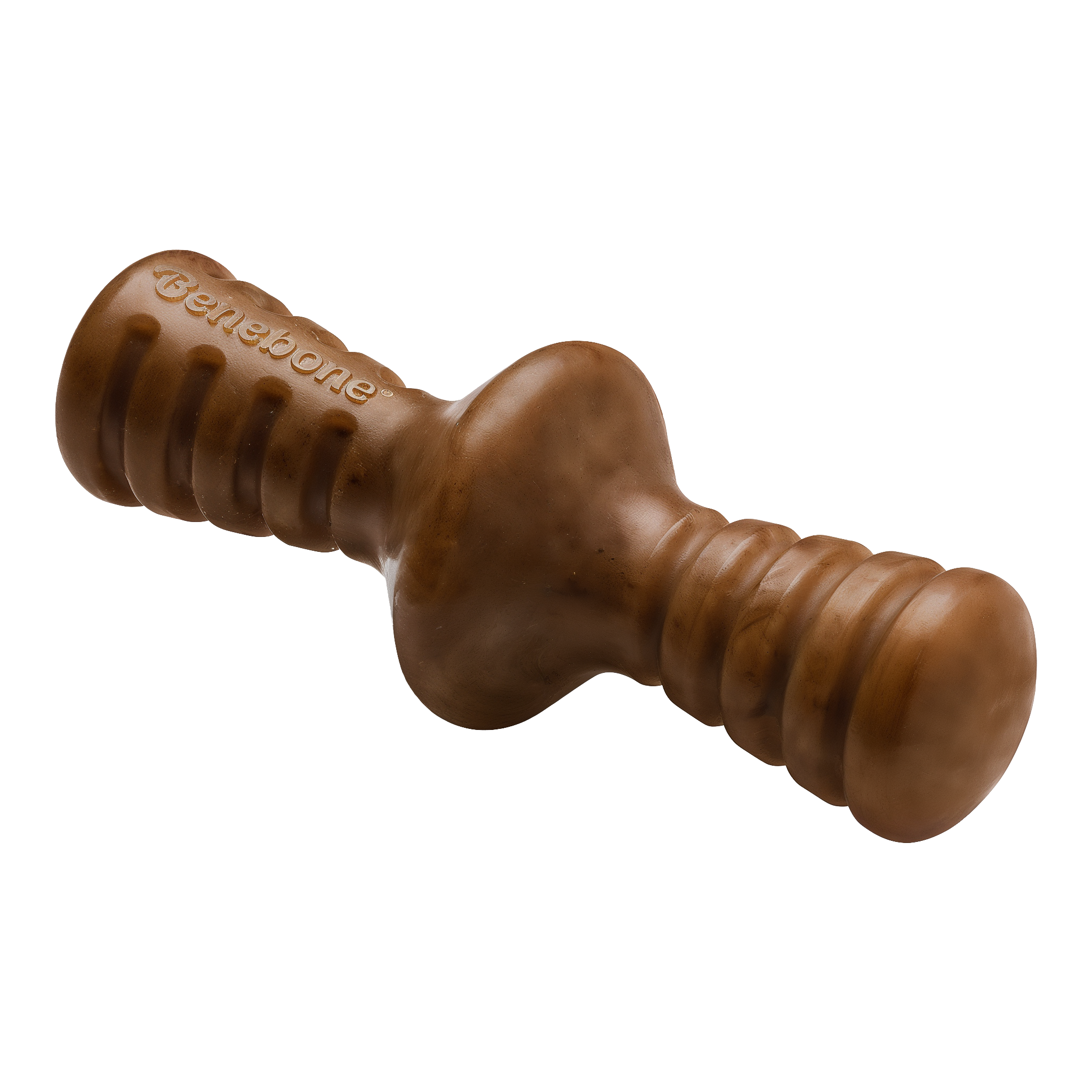 Benebone Zaggler durable dog chew toy with ridged rolling design