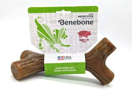 Benebone Bacon Stick Real Wood Durable Dog Chew Toy