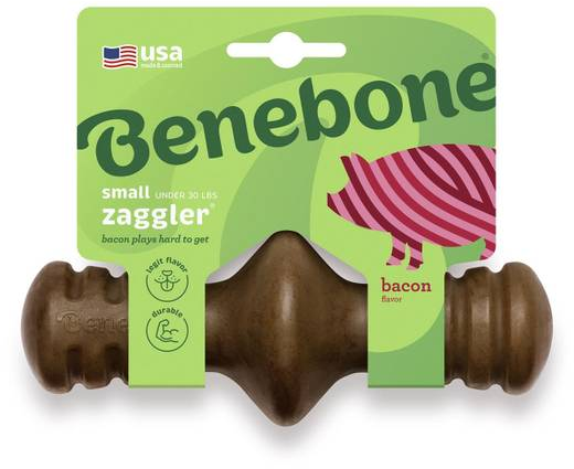 Benebone Zaggler Rolling Dog Durable Chew Toy, Small size.