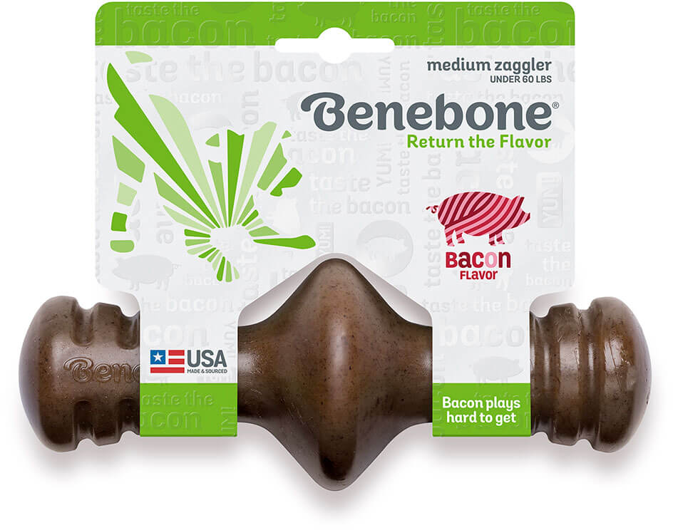 Benebone Zaggler Rolling Dog Chew Toy, Medium size.