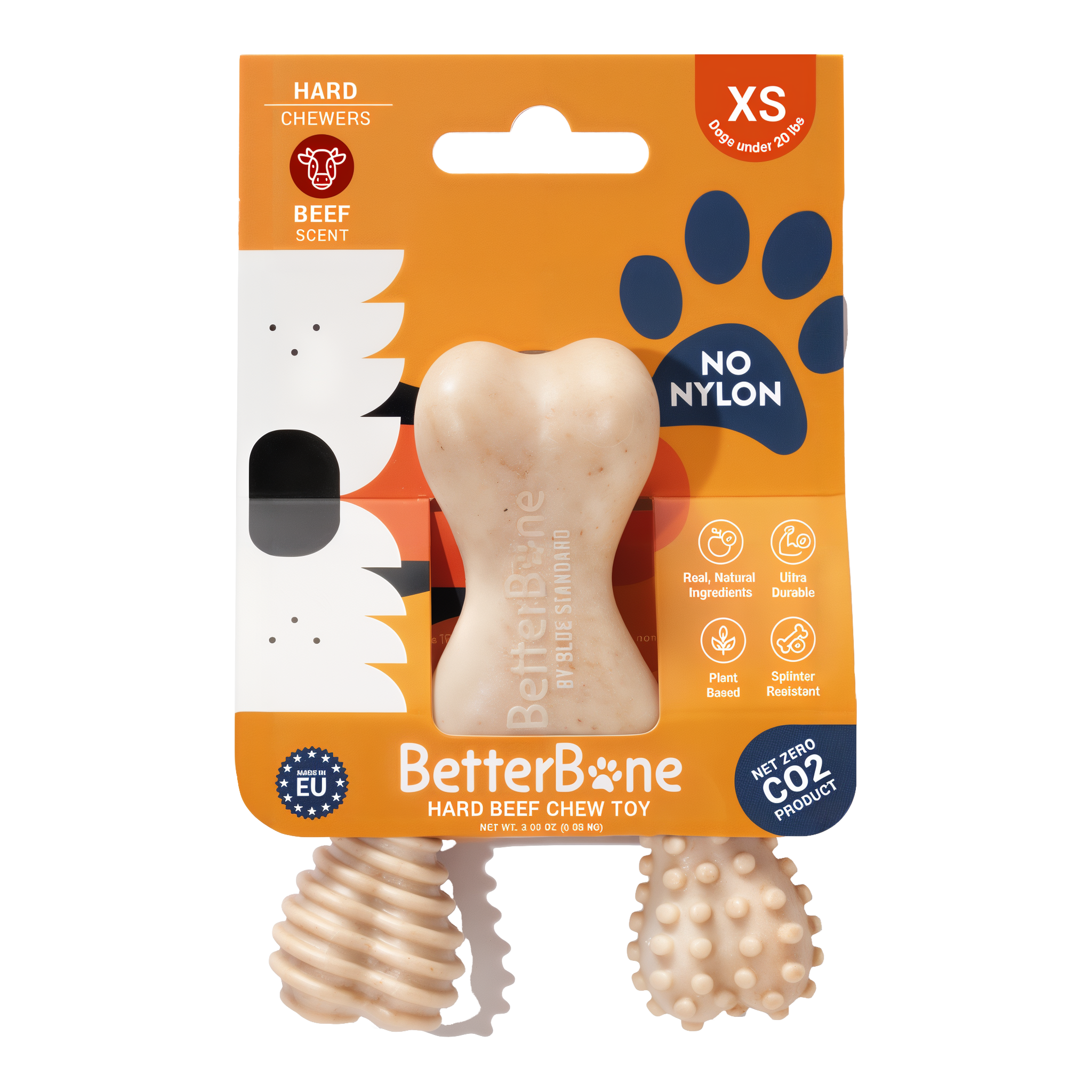 BetterBone Mini hard density beef flavor plant-based chew toy