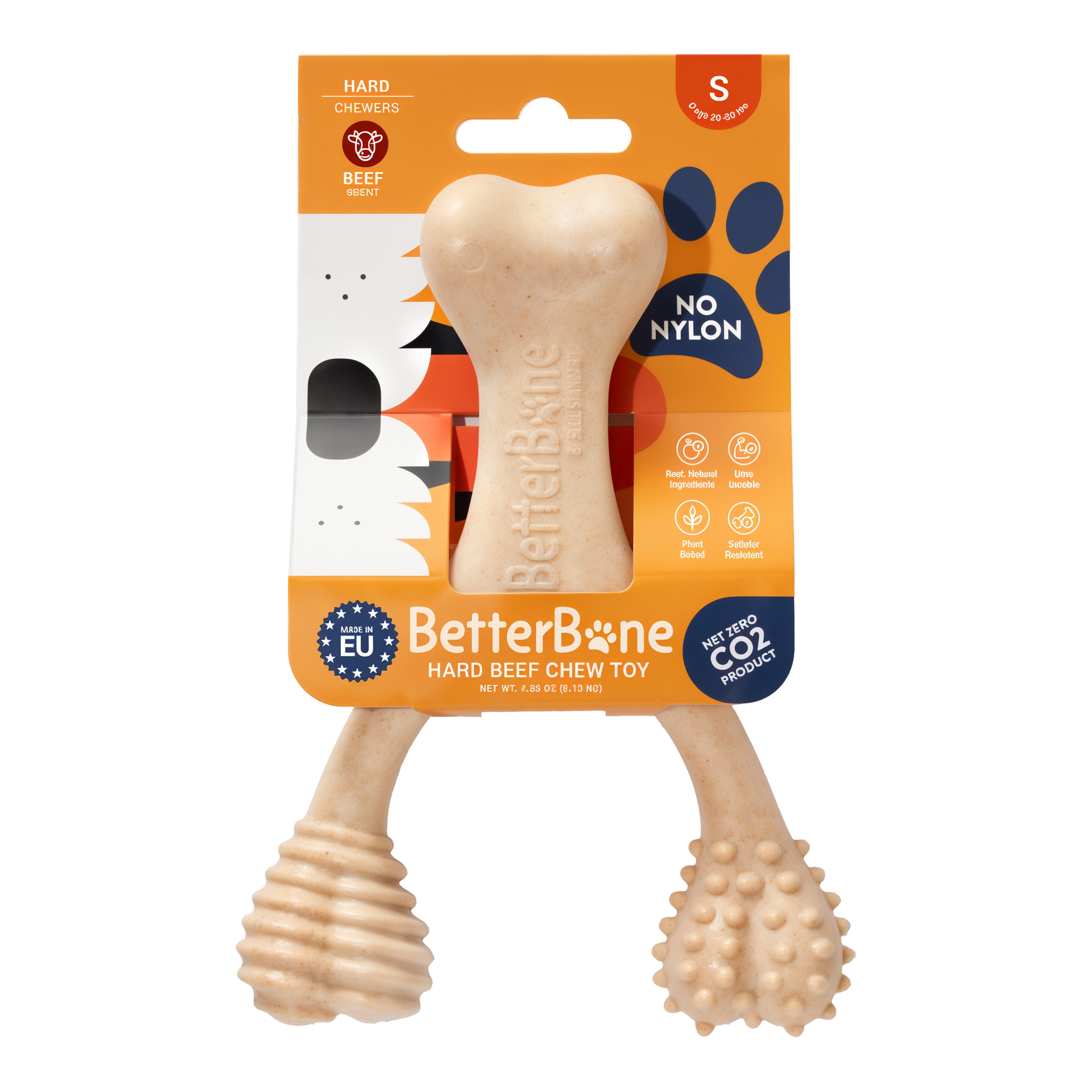 BetterBone Small hard density beef flavor plant-based chew toy