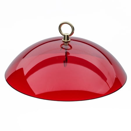 Birds Choice protective hanging dome bird feeder in red.