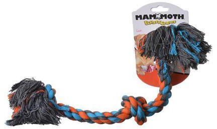 Mammoth Pet Products Cotton Blend Color 3 Knot Rope Tug Toy