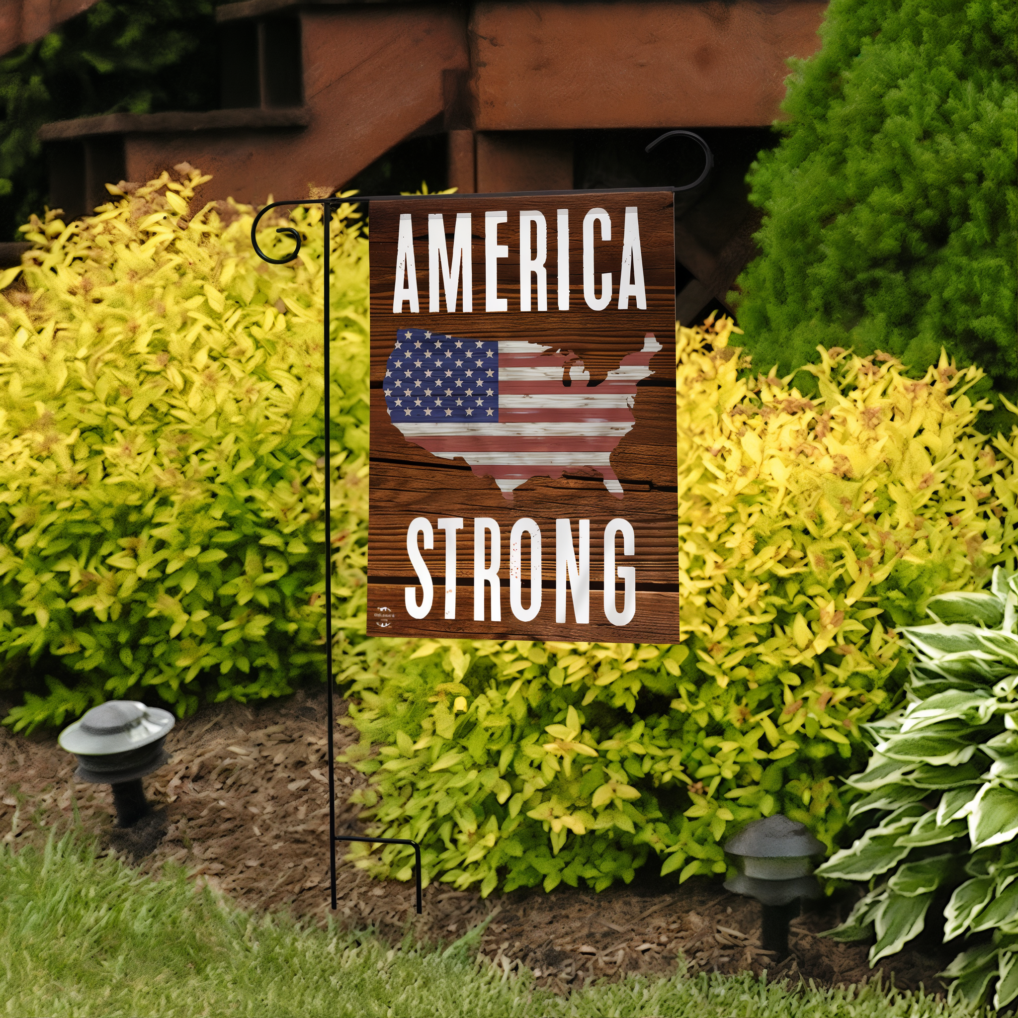 Briarwood Lane America Strong Patriotic Double-Sided Garden Flag -- detail view