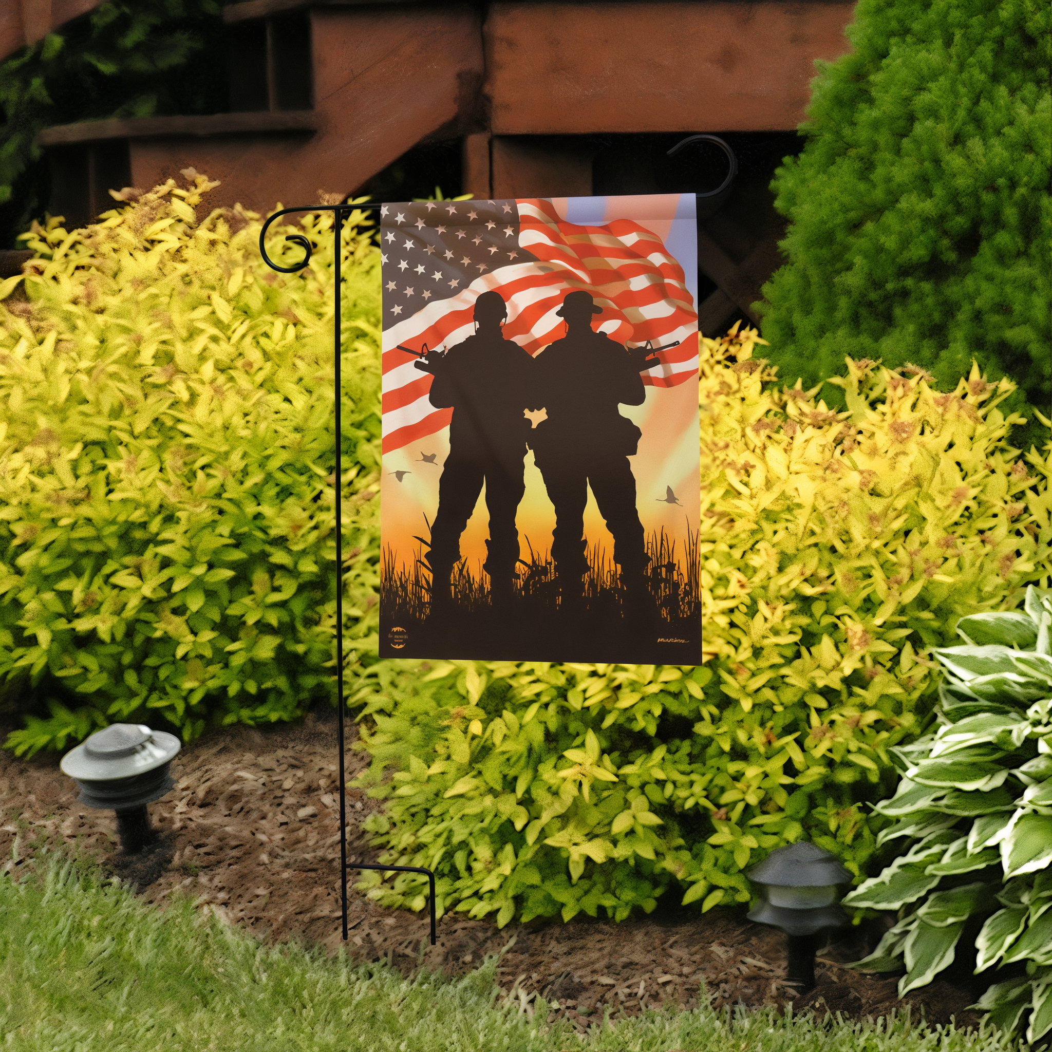 Briarwood Lane American Heroes Patriotic Garden Flag -- detail view