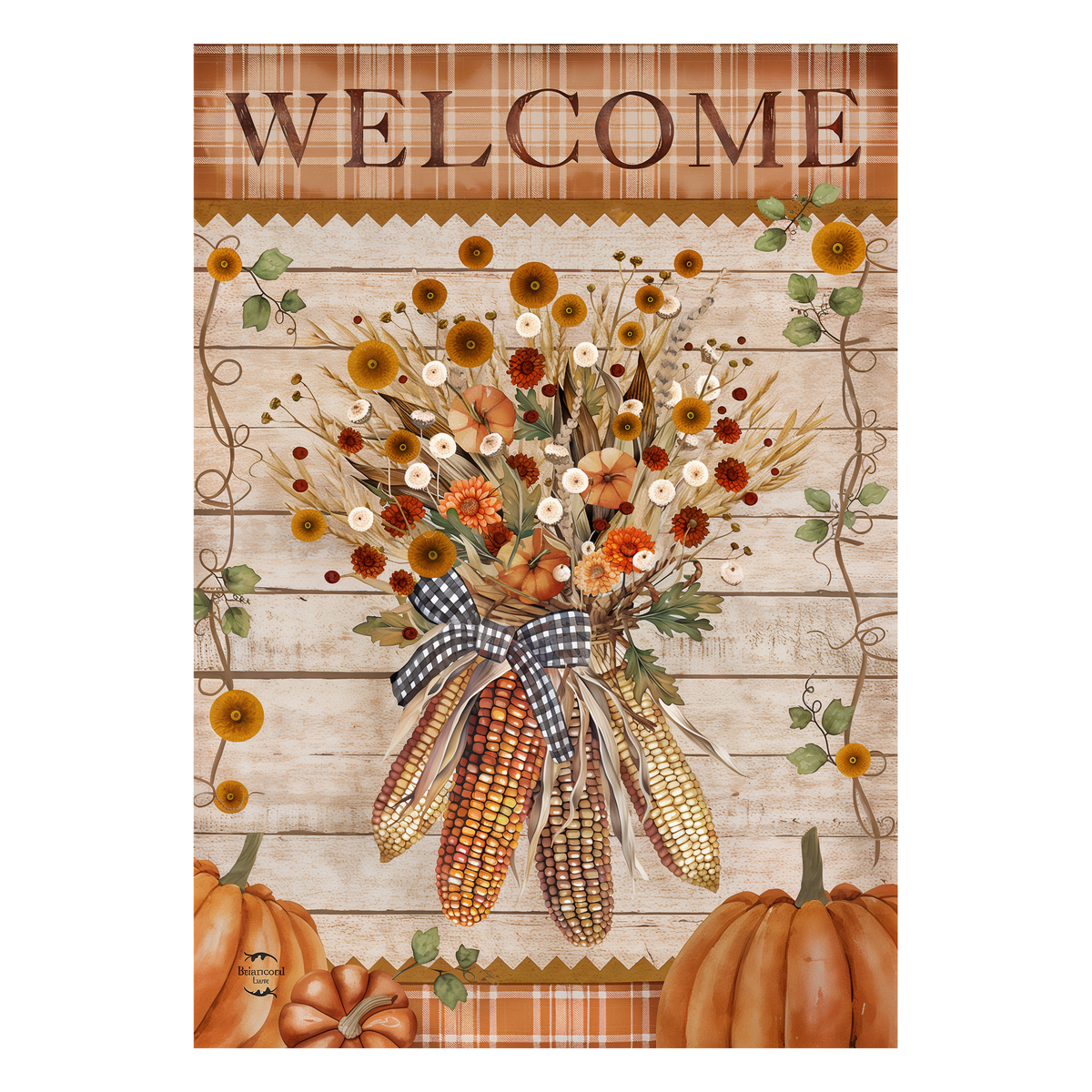 Briarwood Lane Autumn Corn Flag Garden Flag -- artwork detail view