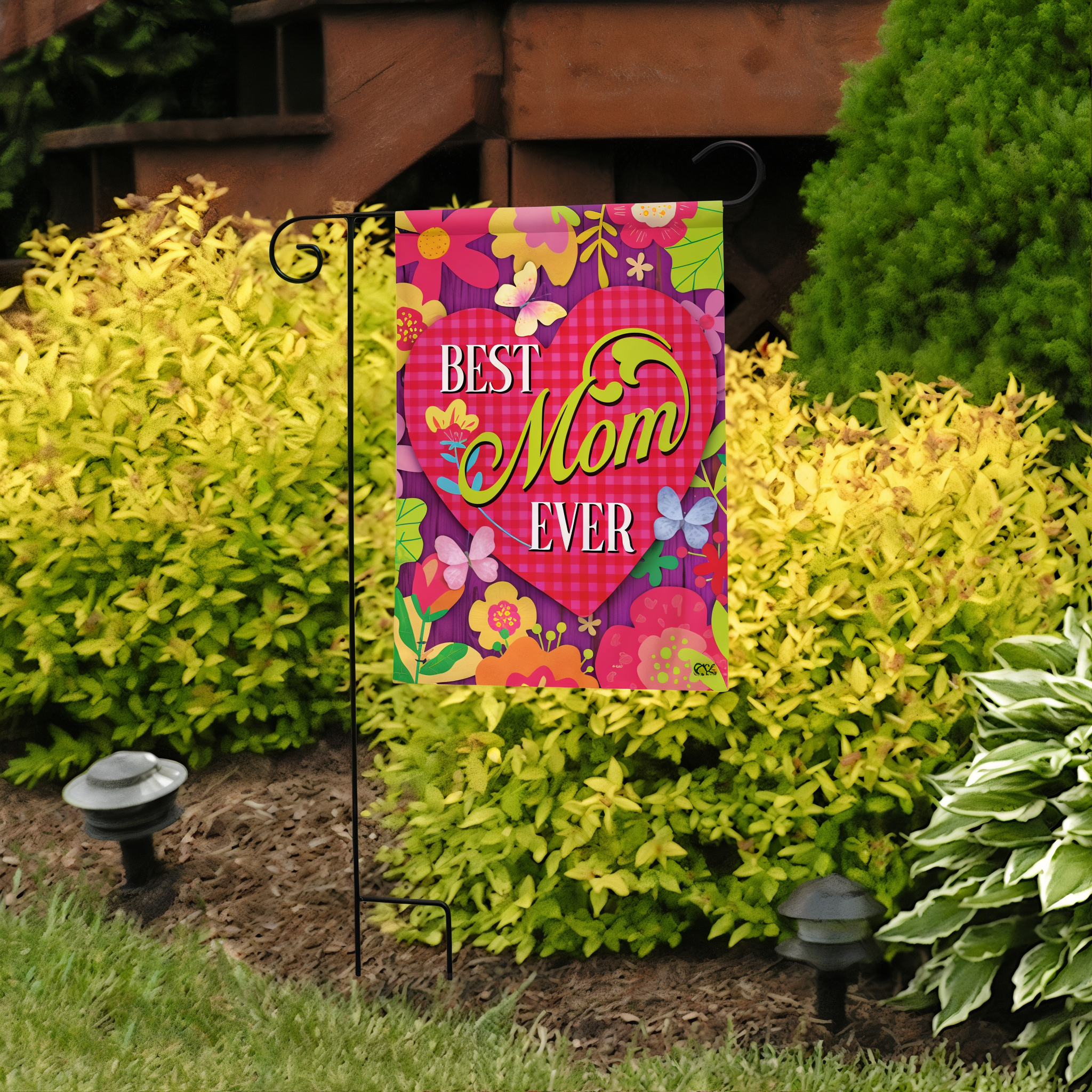 Briarwood Lane Best Mom Ever Mother's Day Garden Flag -- detail view