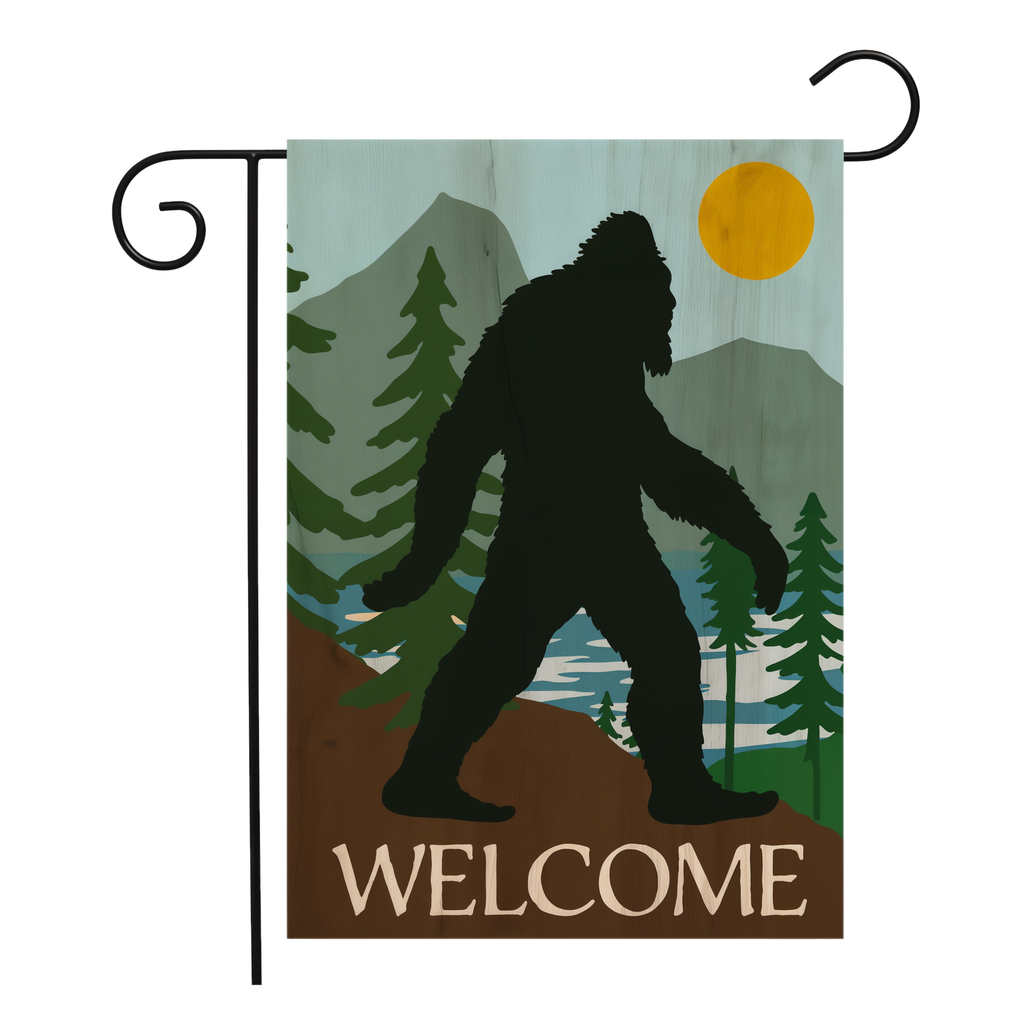 Briarwood Lane Bigfoot Welcome Garden Flag -- alternate view
