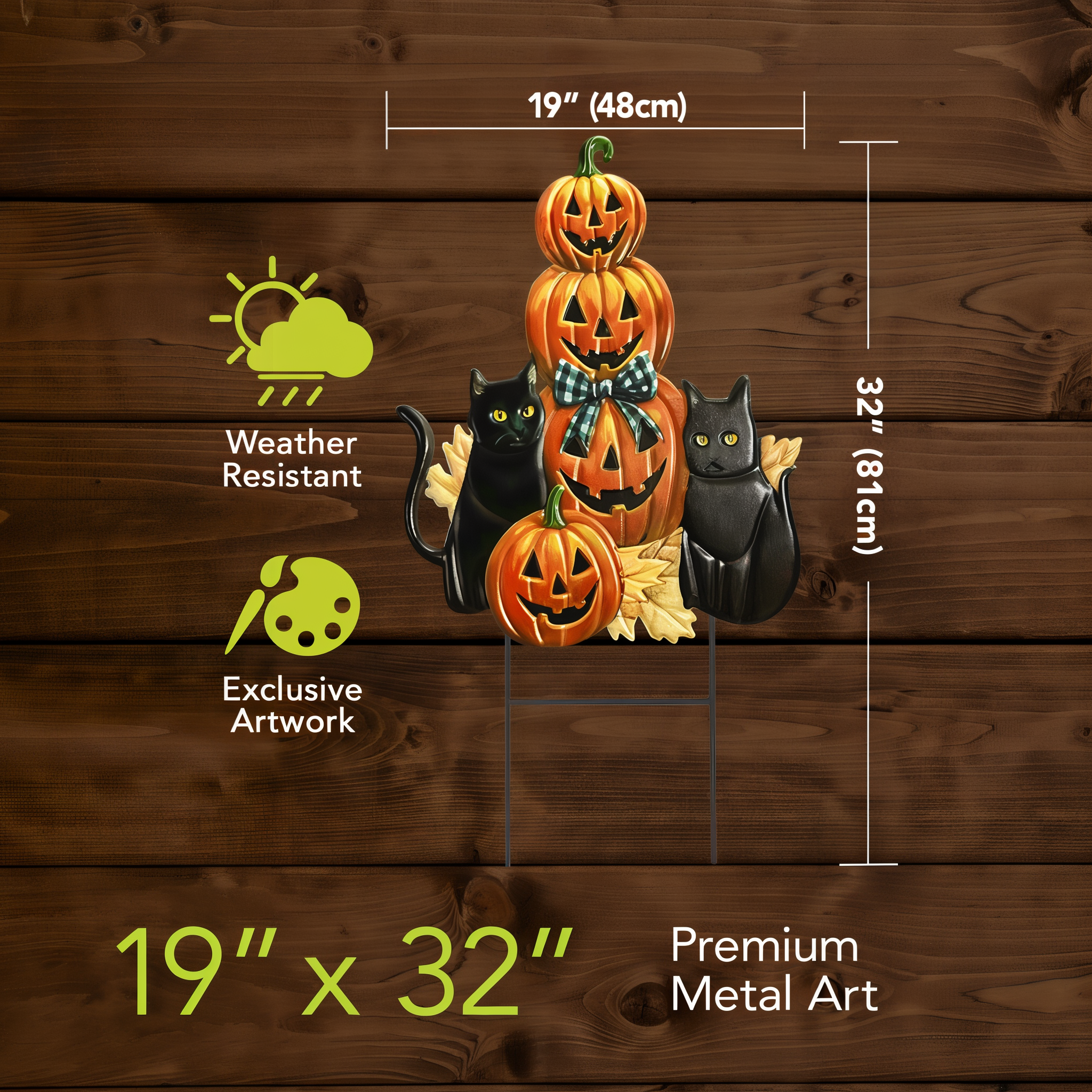 Measured dimensions on wood background