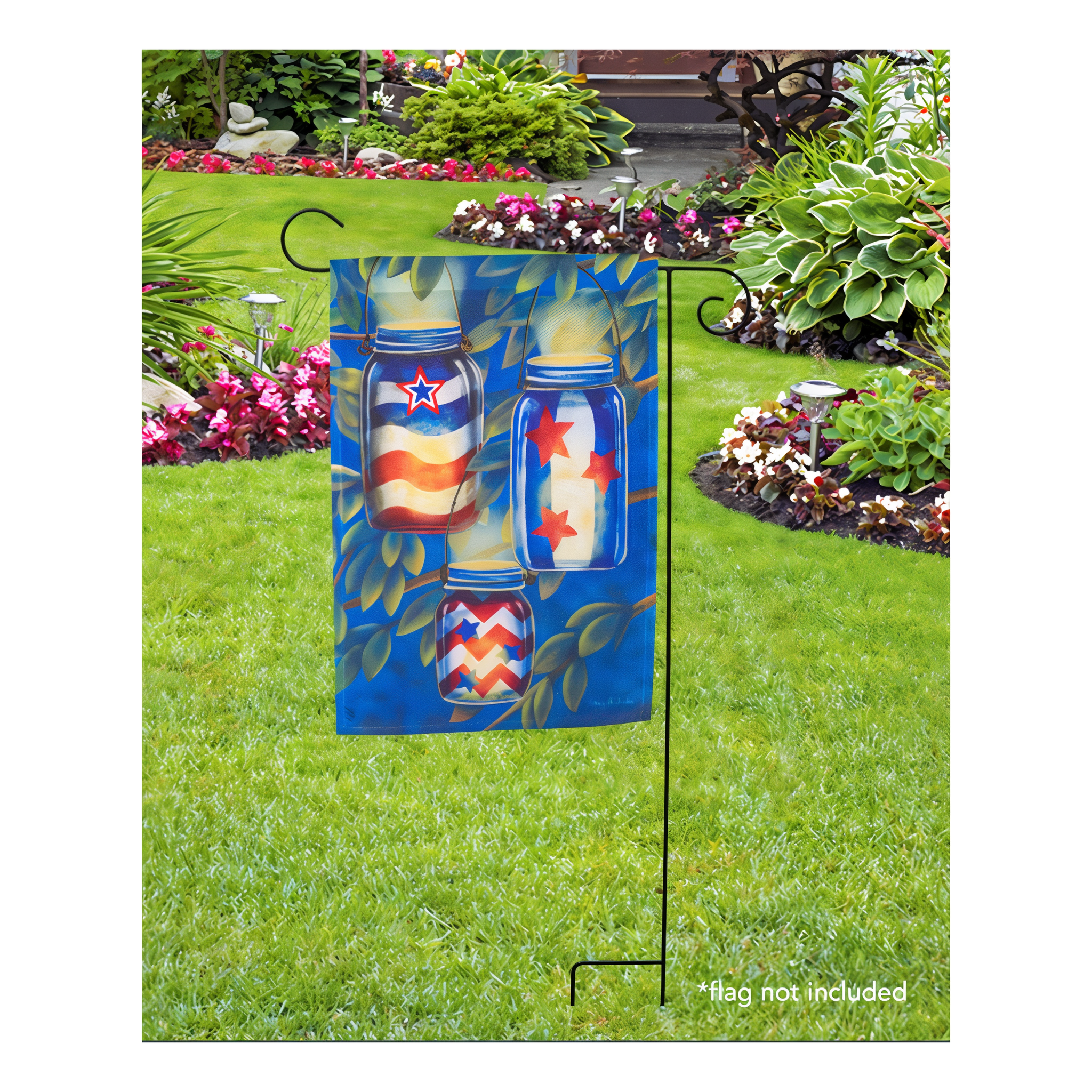 Briarwood Lane Briarwood Lane Wrought Iron Black Garden Flag Stand Holder -- detail view