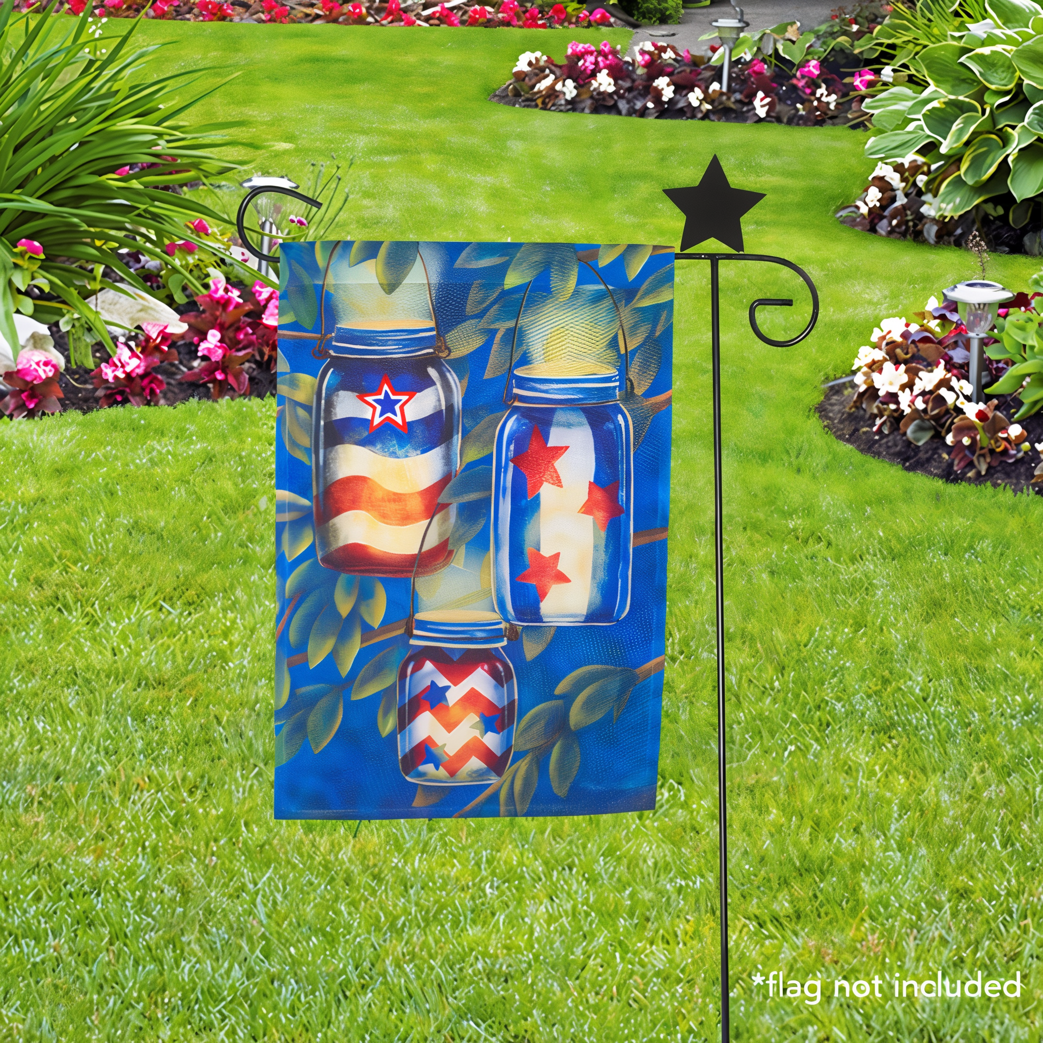 Briarwood Lane Briarwood Lane Wrought Iron Star Garden Flag Stand Holder -- detail view