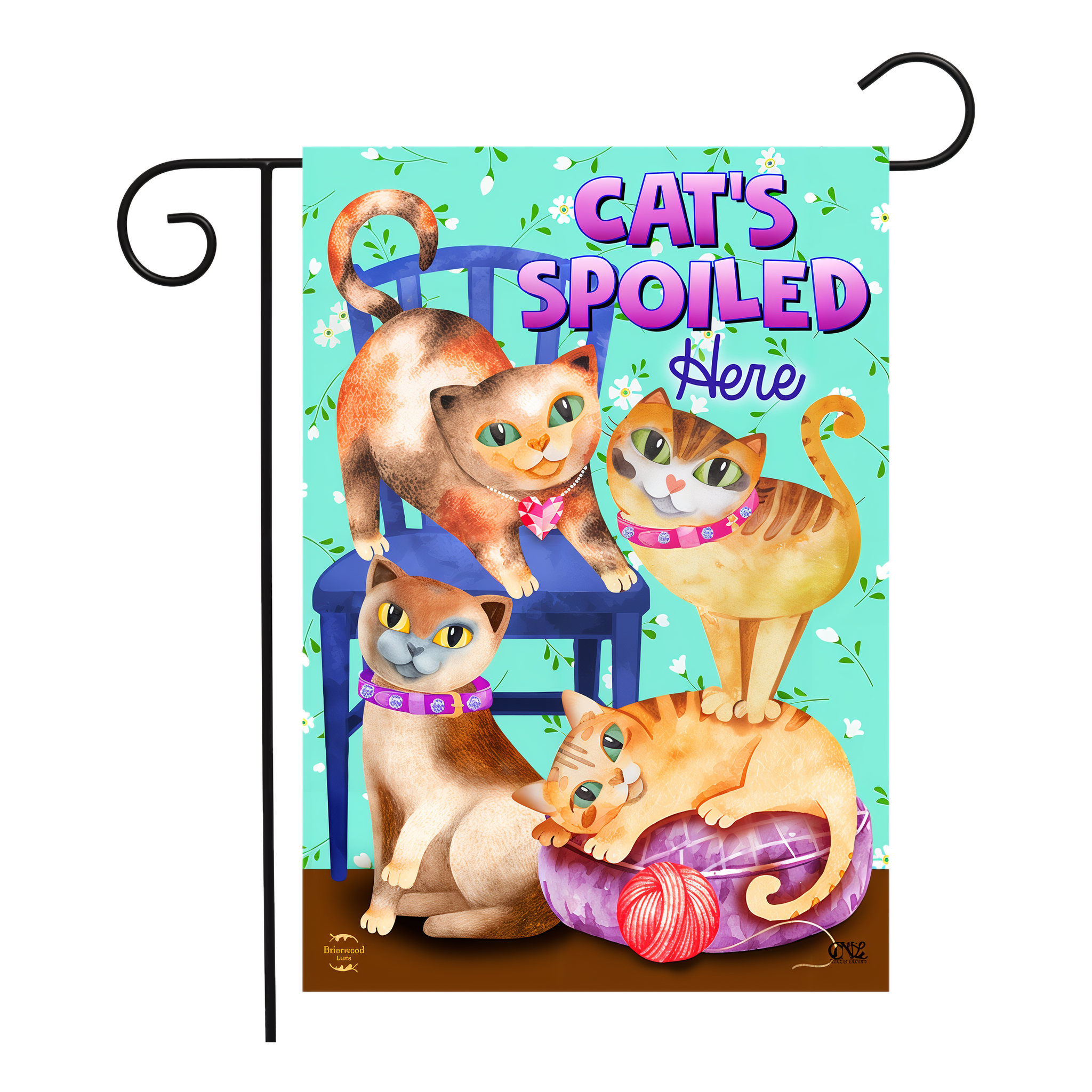 Briarwood Lane Cats Spoiled Here Humor Garden Flag -- 12