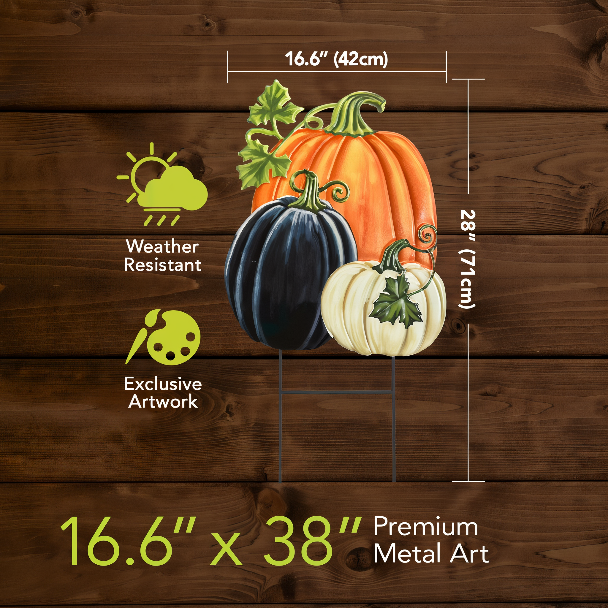 Measured dimensions on wood background