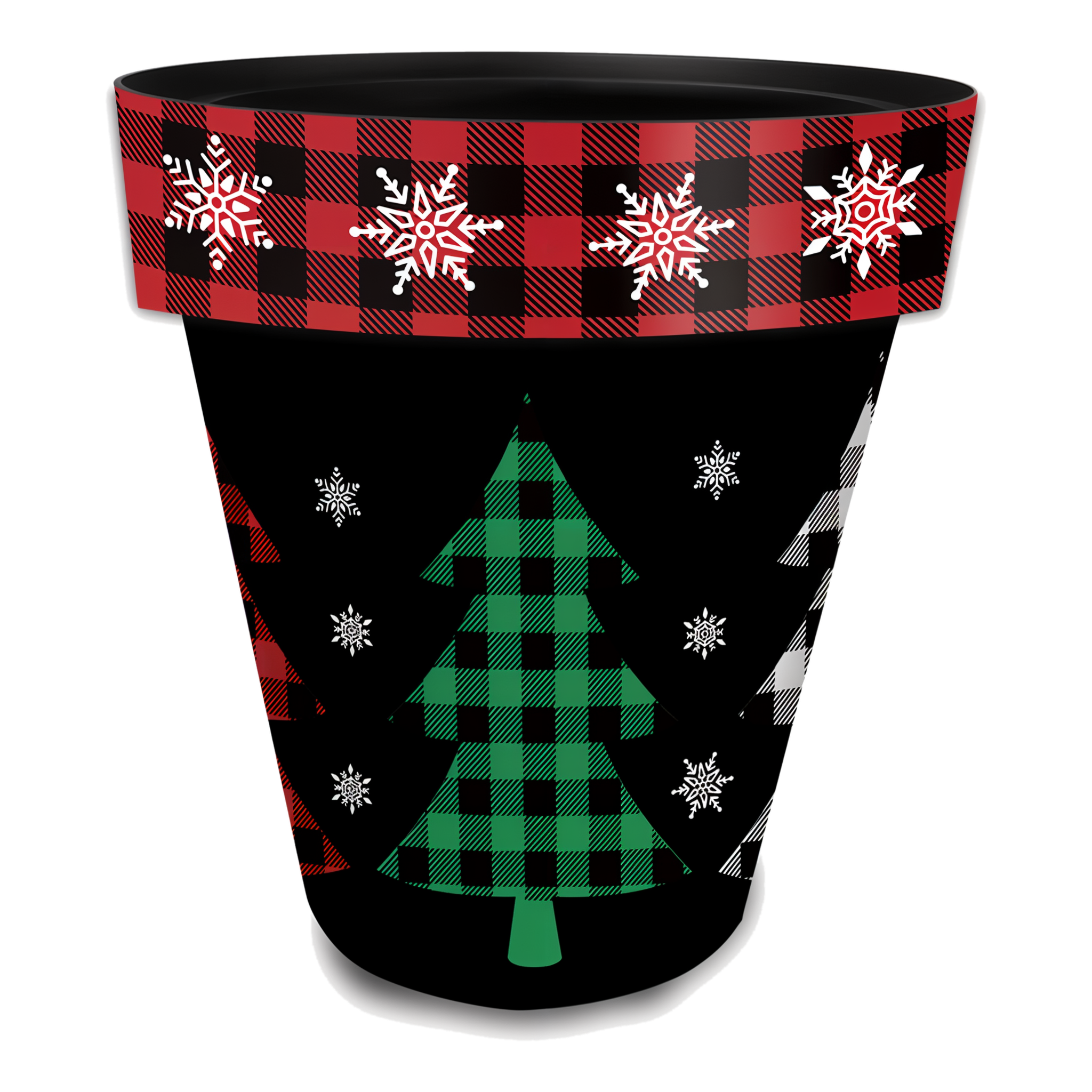 Briarwood Lane Checkered Trees Large Planter -- 15" x 15" x 14"
