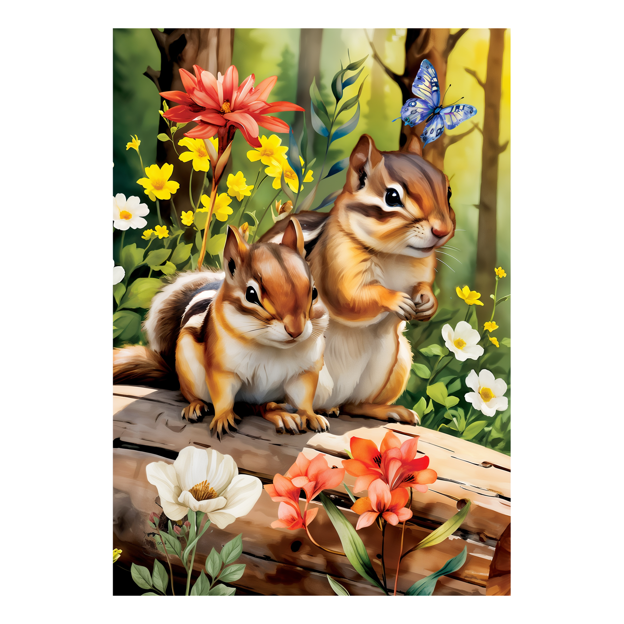 Briarwood Lane Chipmunks Garden Flag -- detail view