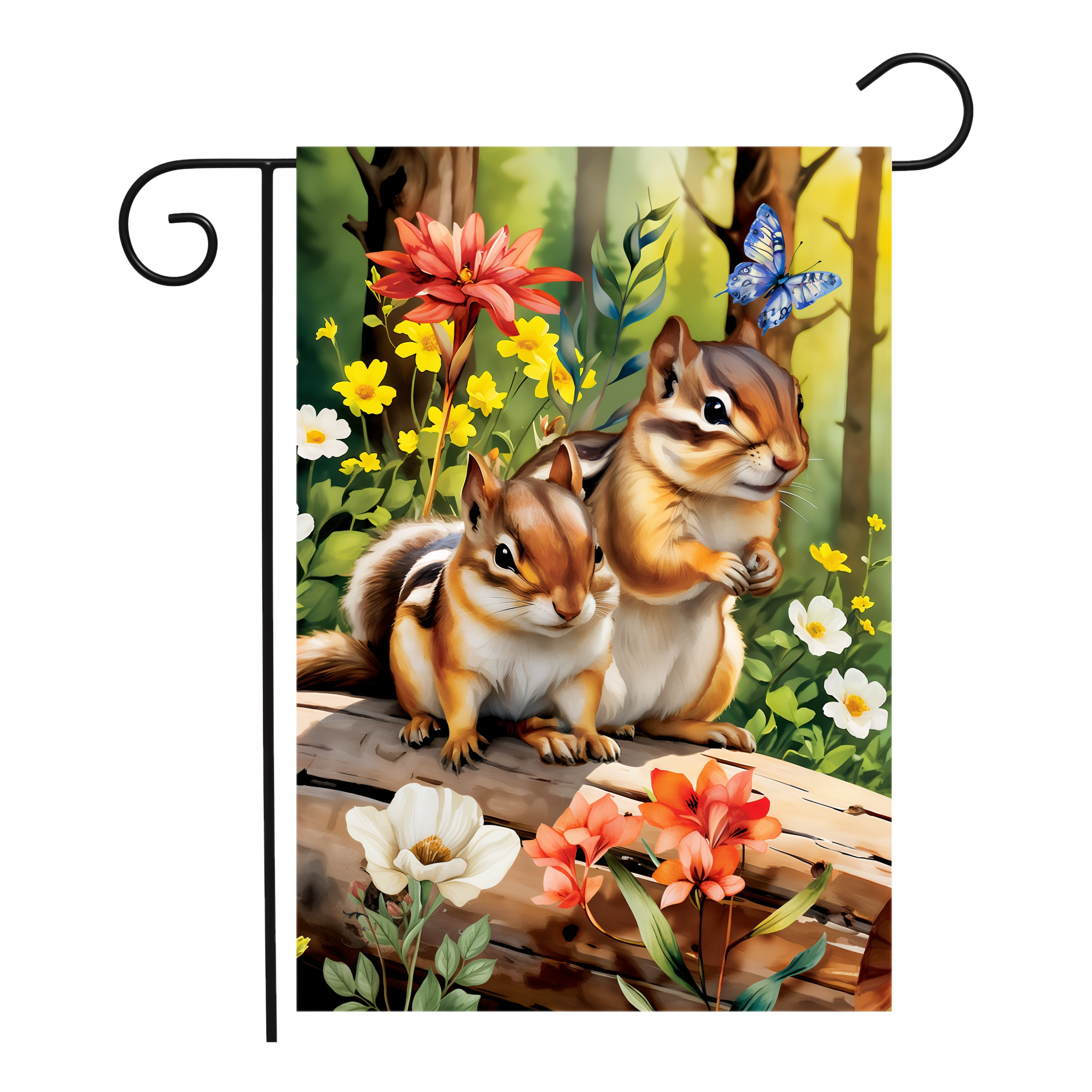 Briarwood Lane Chipmunks Garden Flag -- 18" x 12