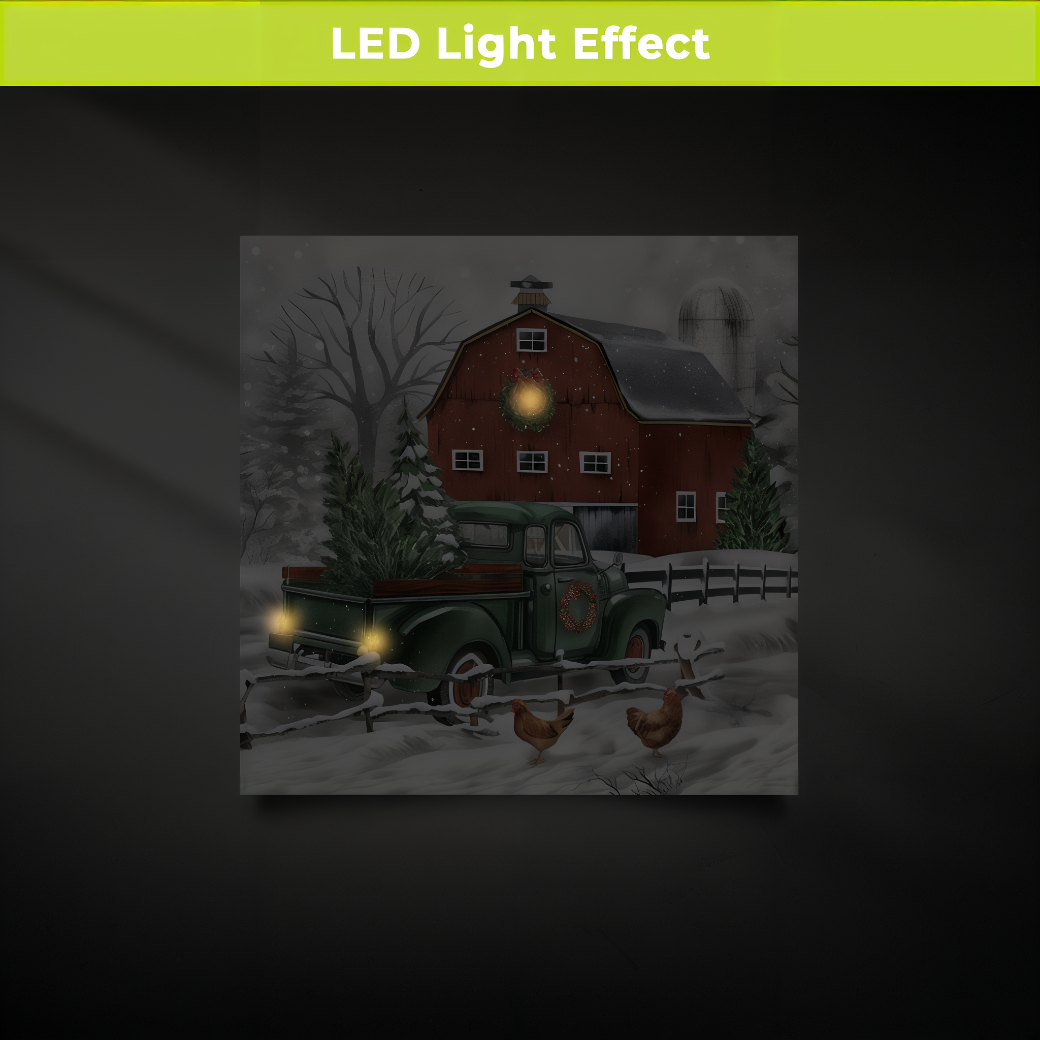 Briarwood Lane Christmas on the Farm Medium LED Canvas Art -- detail view