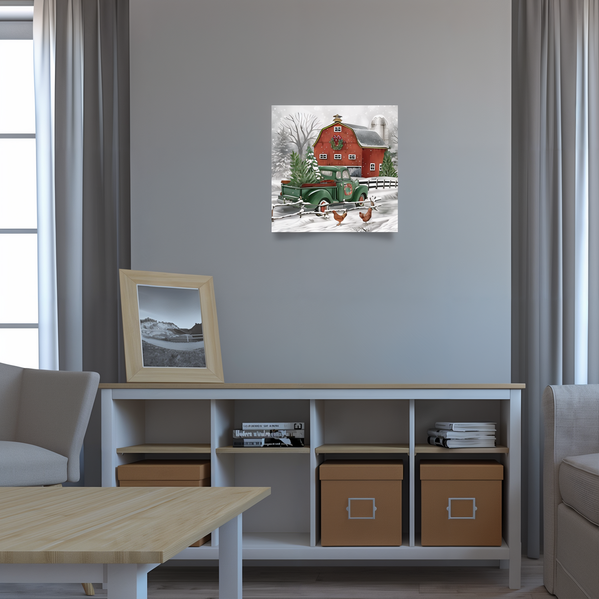Briarwood Lane Christmas on the Farm Medium LED Canvas Art -- detail view