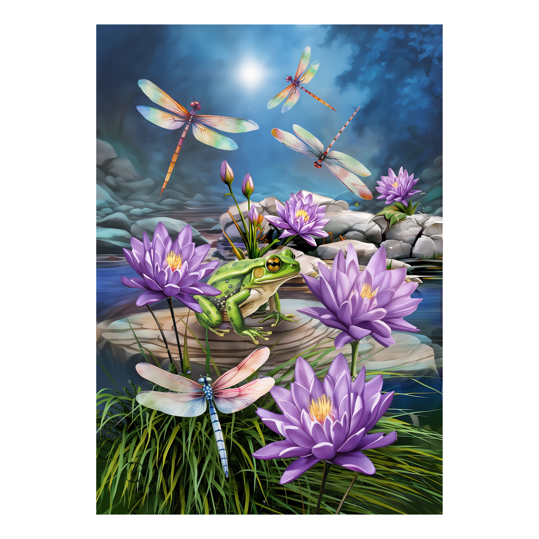 Briarwood Lane Dragonflies and Frog Garden Flag -- detail view