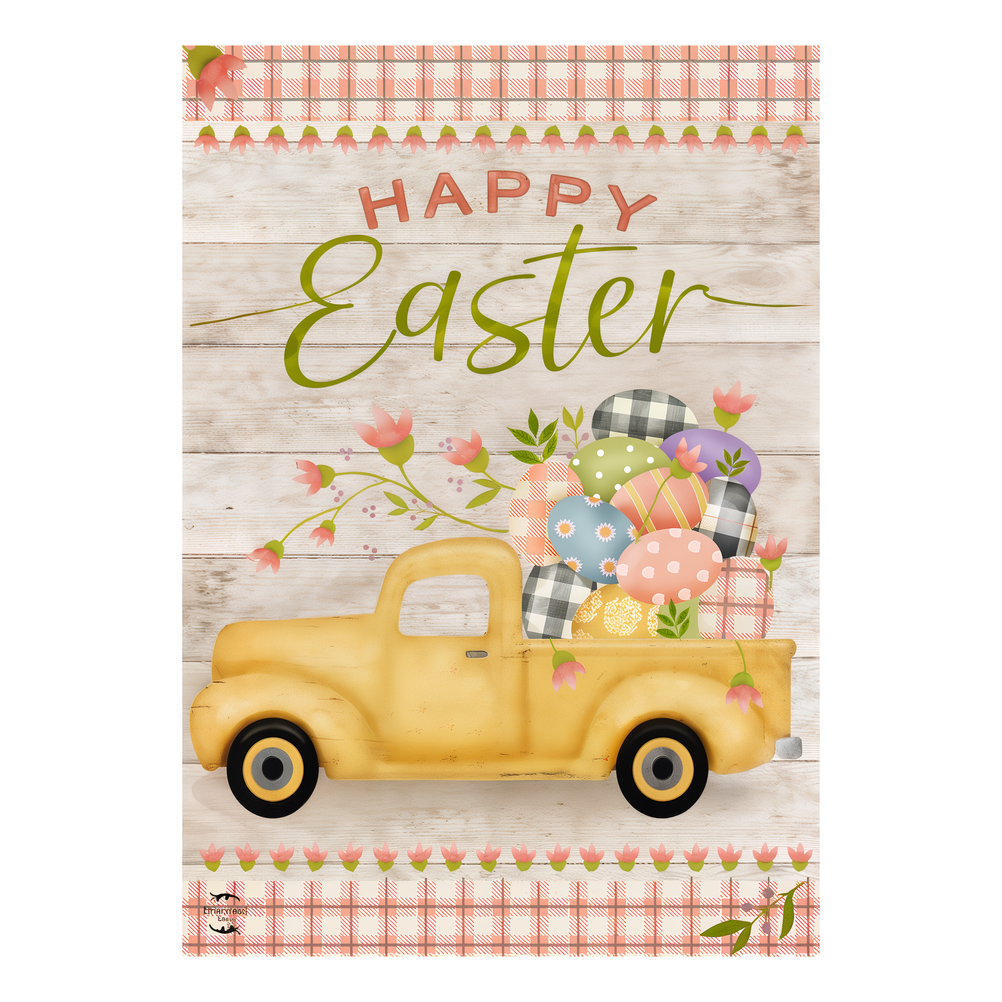 Briarwood Lane Easter Egg Pickup Holiday House Flag -- detail view