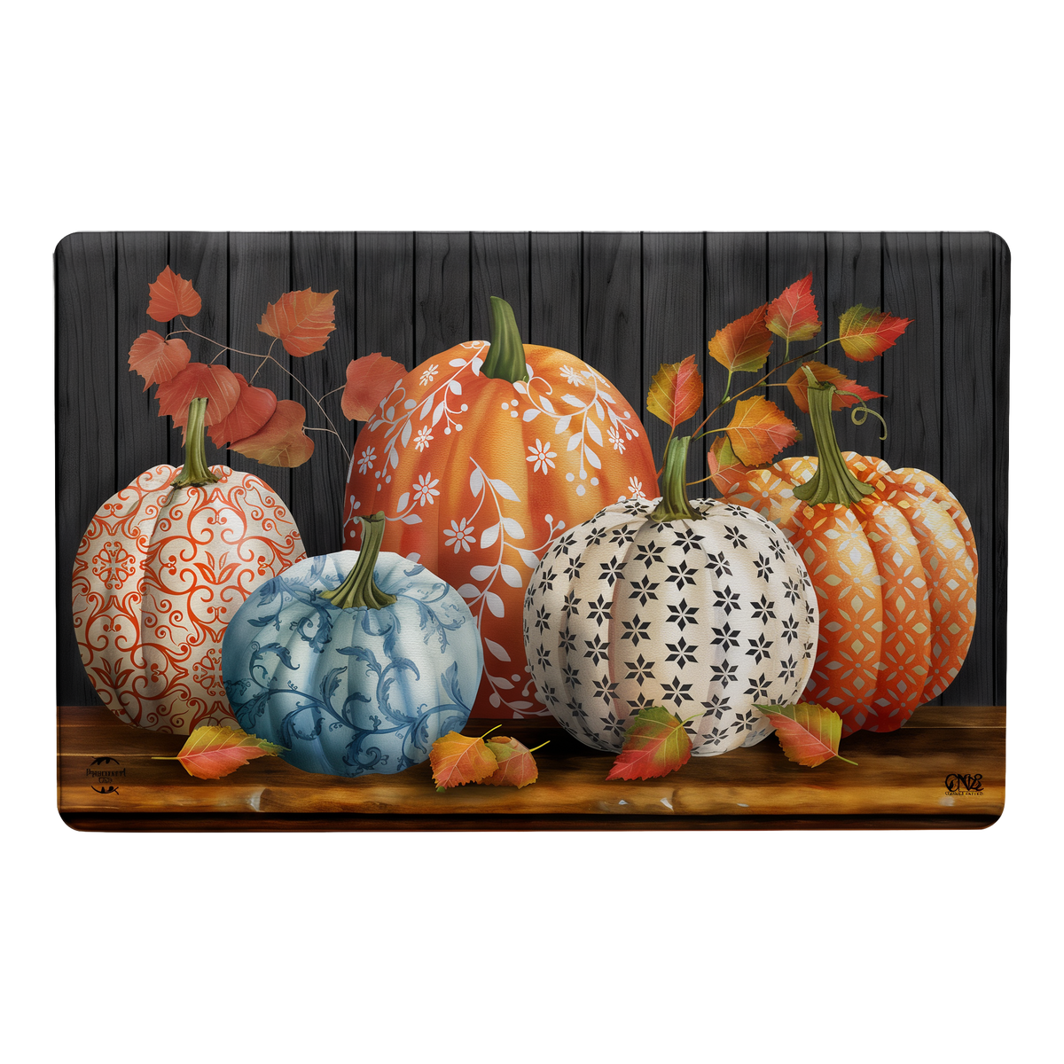 Briarwood Lane Elegant Pumpkins Comfort Mat -- 18" x 30" indoor cushioned mat