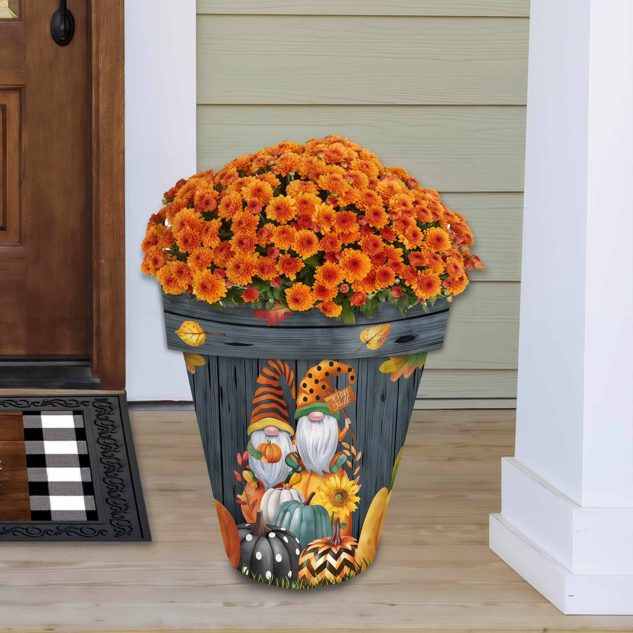 Briarwood Lane Fall Gnomes Large Planter -- detail view