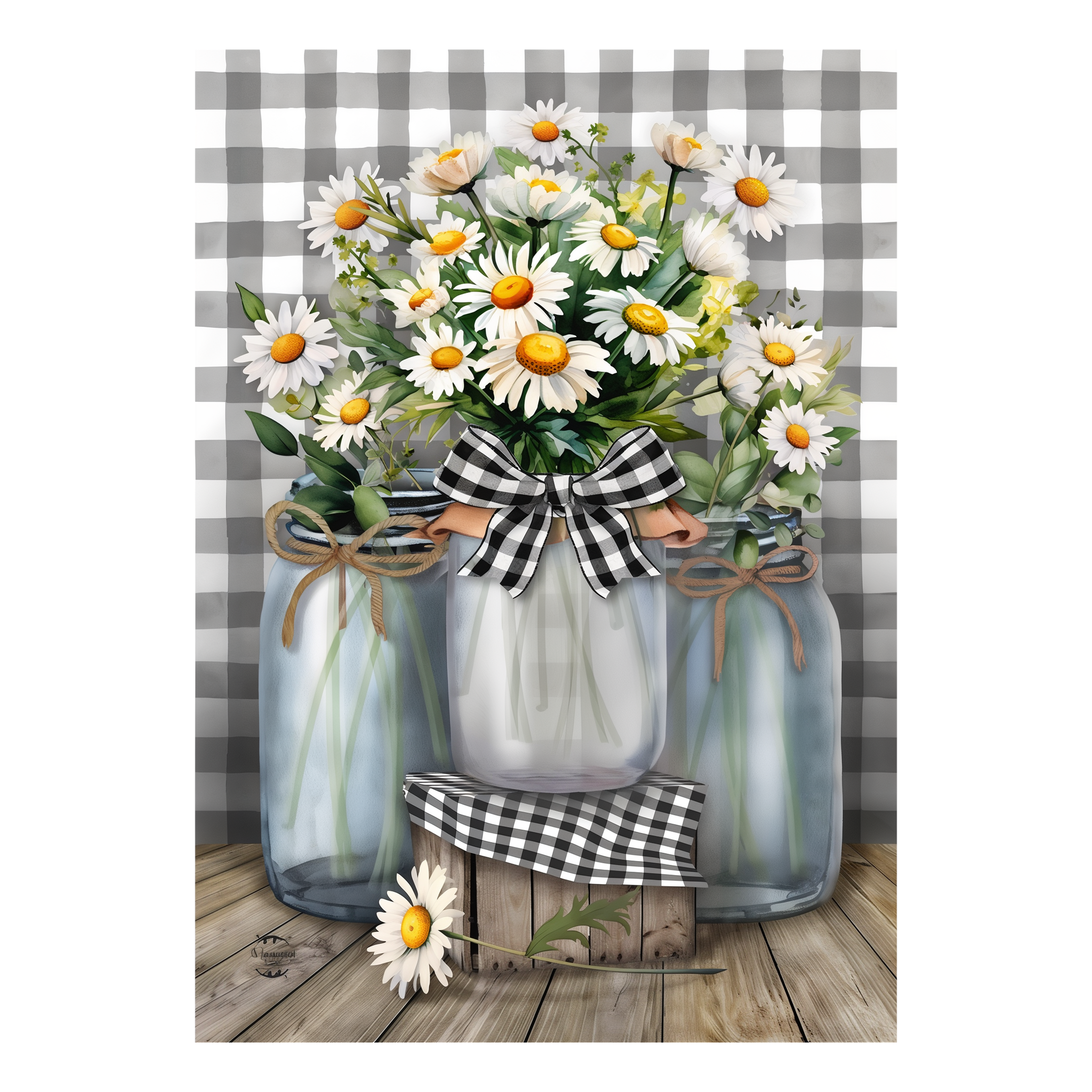 Briarwood Lane Farmhouse Jars Garden Flag -- detail view