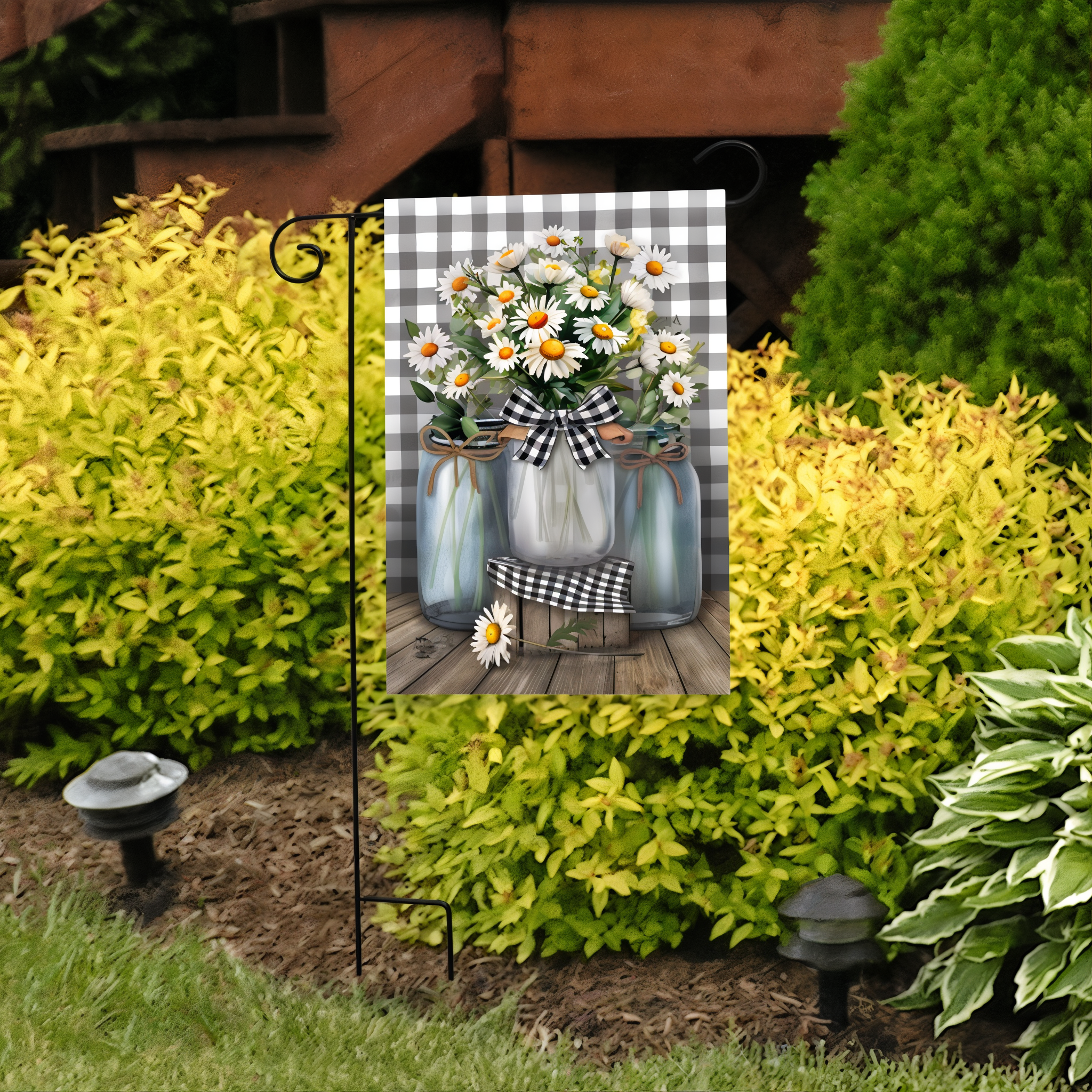 Briarwood Lane Farmhouse Jars Garden Flag -- detail view