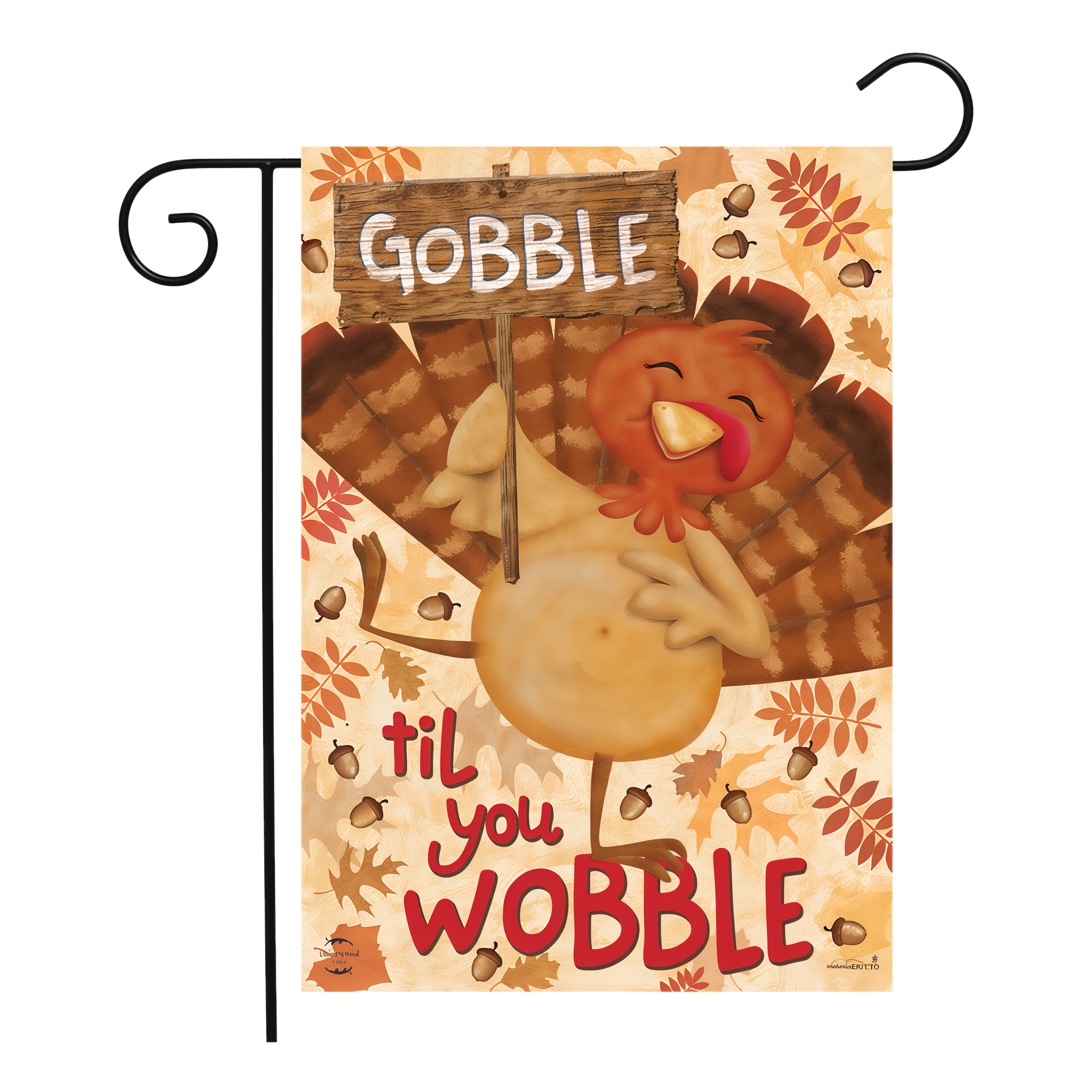 Briarwood Lane Gobble Turkey Thanksgiving Garden Flag -- 12