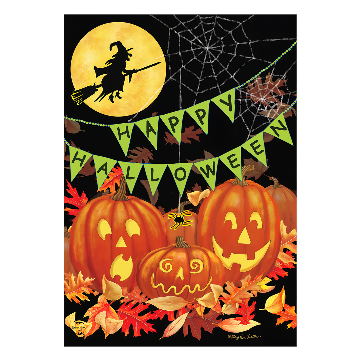 Briarwood Lane Halloween Haunts House Flag -- artwork detail view
