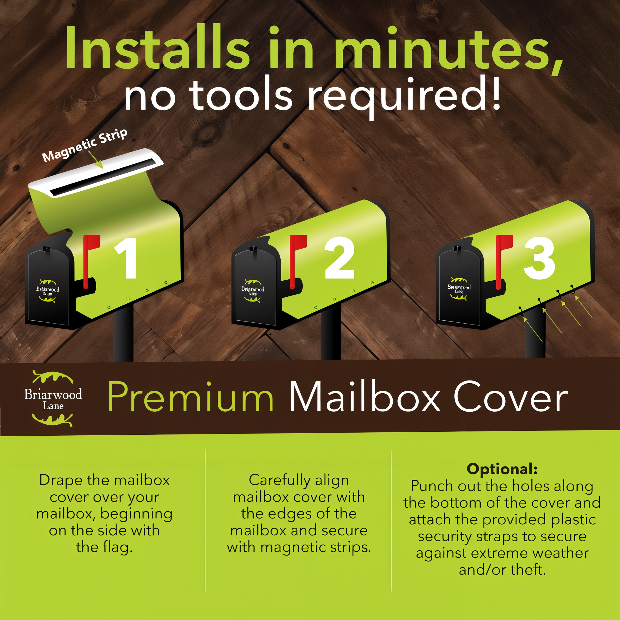 Magnetic mailbox cover installs in minutes with no tools required