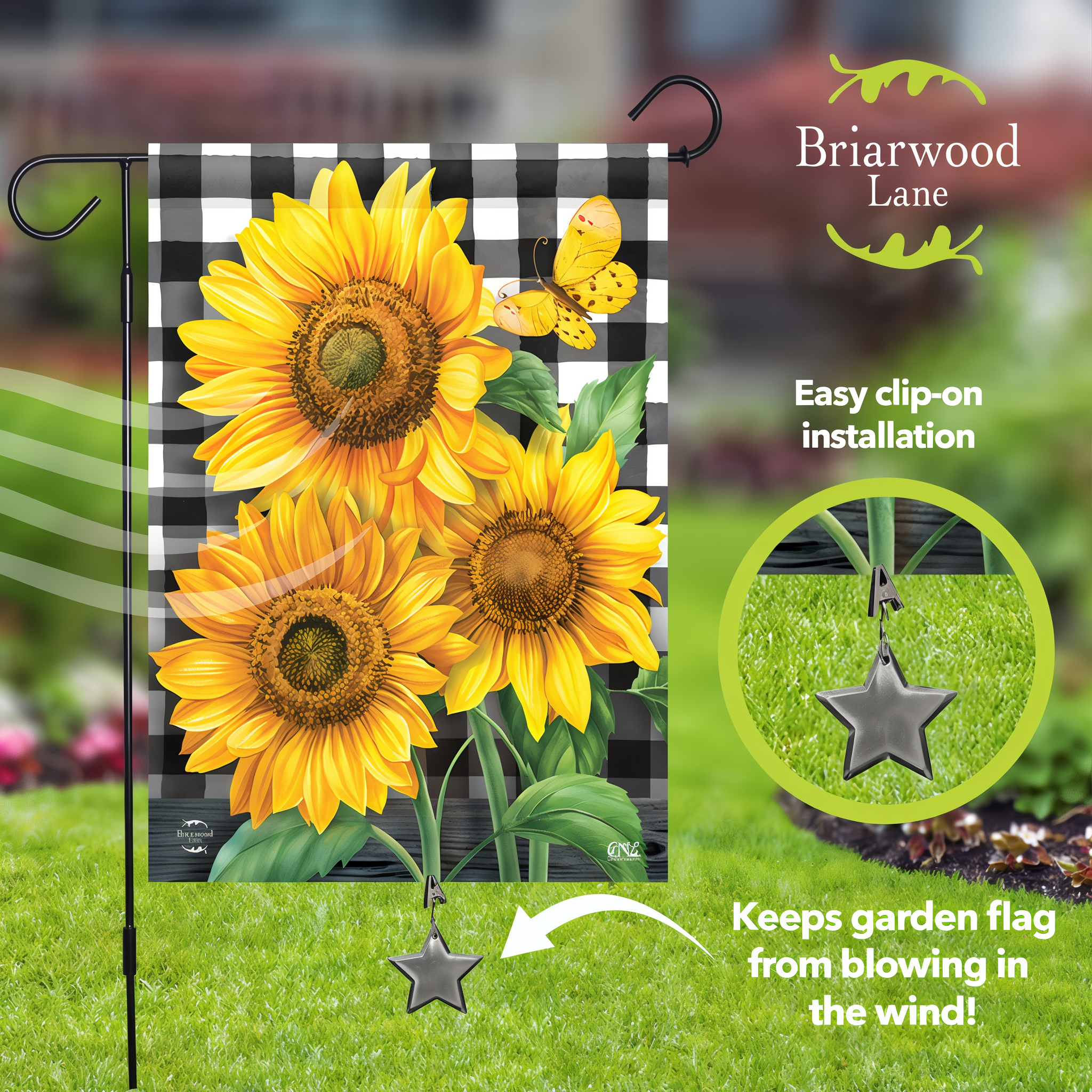 Briarwood Lane Metal Star Garden Flag Weight -- detail view