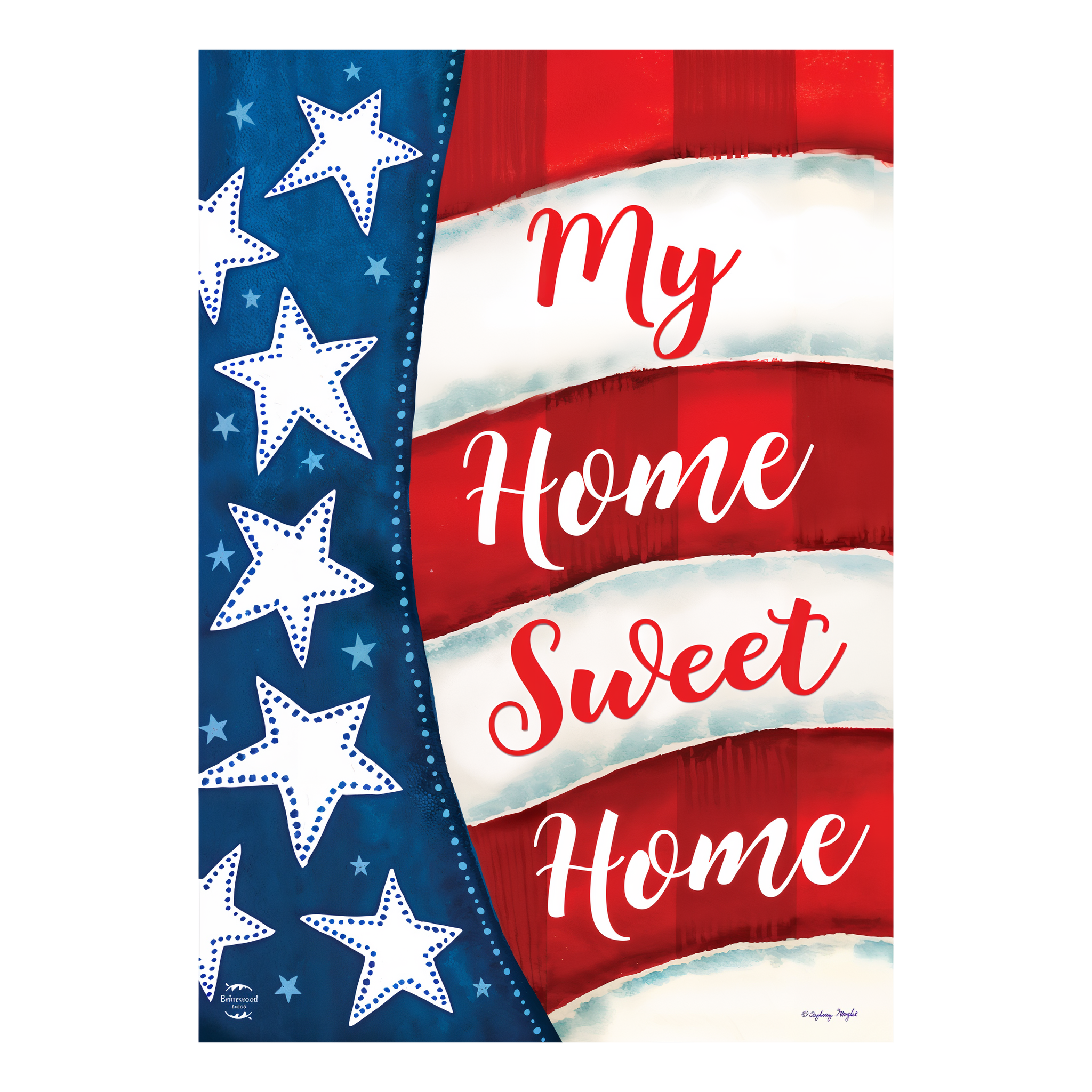 Briarwood Lane My Home Sweet Home Double-Sided House Flag -- detail view