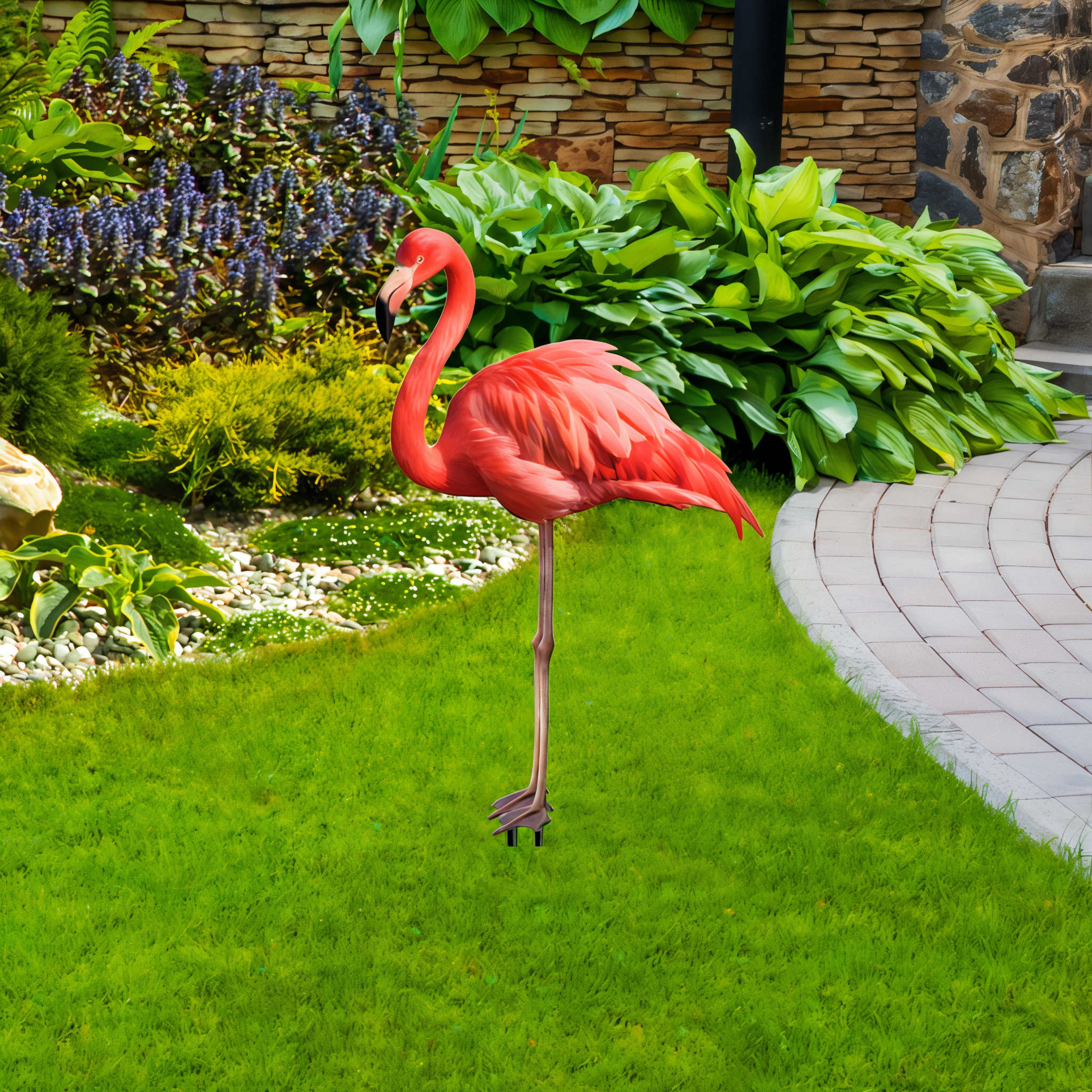Briarwood Lane Paradise Flamingo Metal Art -- detail view