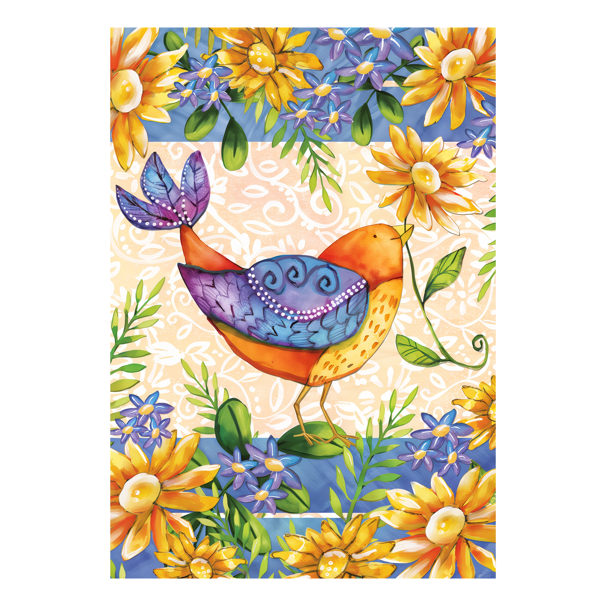 Briarwood Lane Spring Gift Bird Garden Flag -- detail view