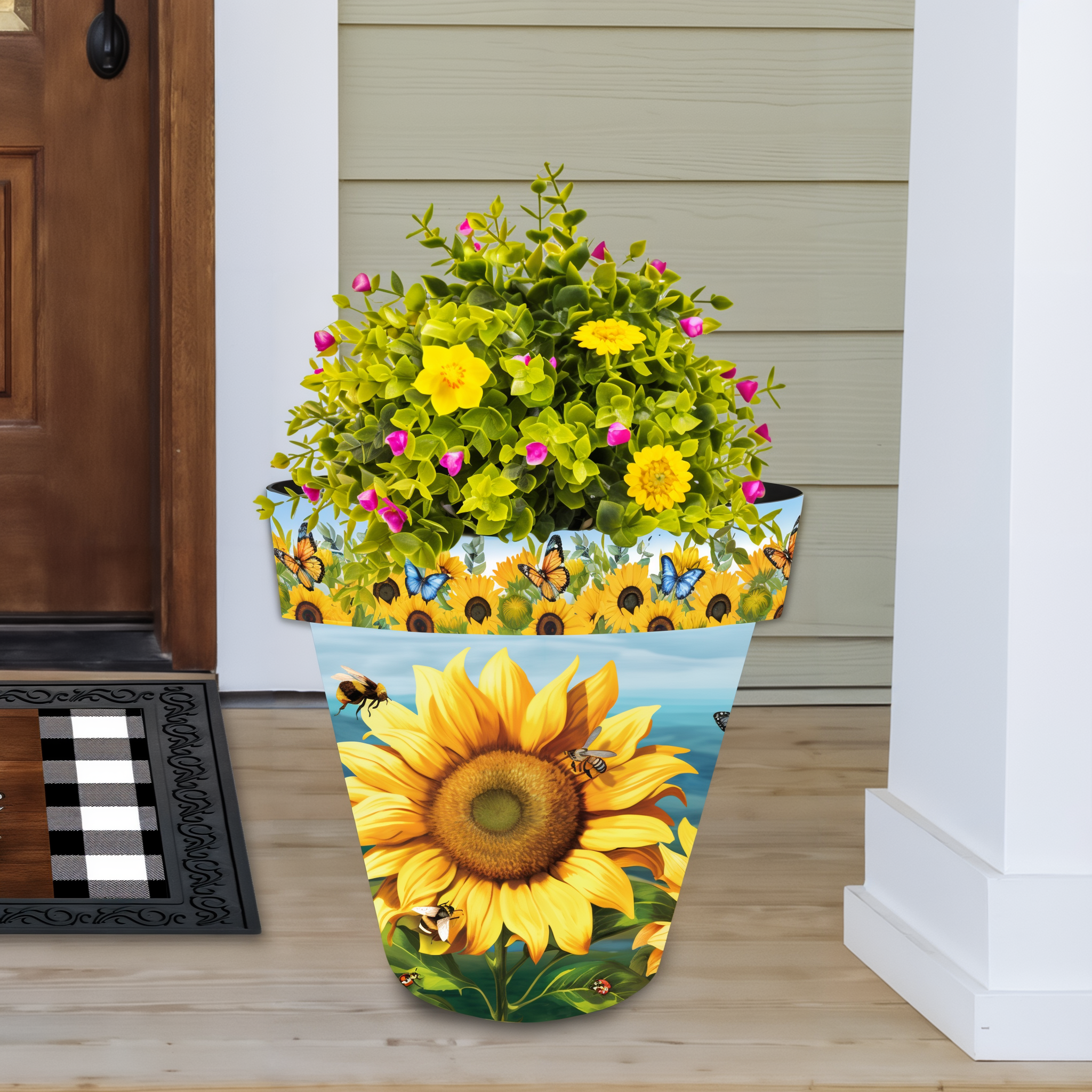 Briarwood Lane Sunflower Dance Large Planter -- detail view