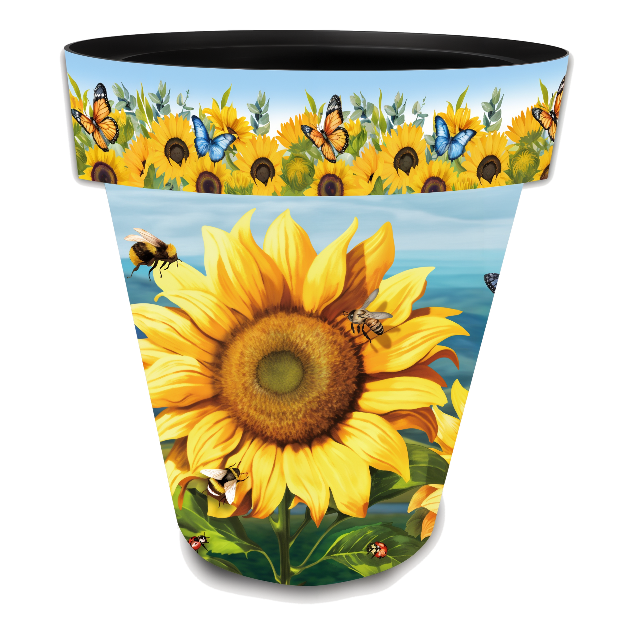 Briarwood Lane Sunflower Dance Large Planter -- 15" x 15" x 14"